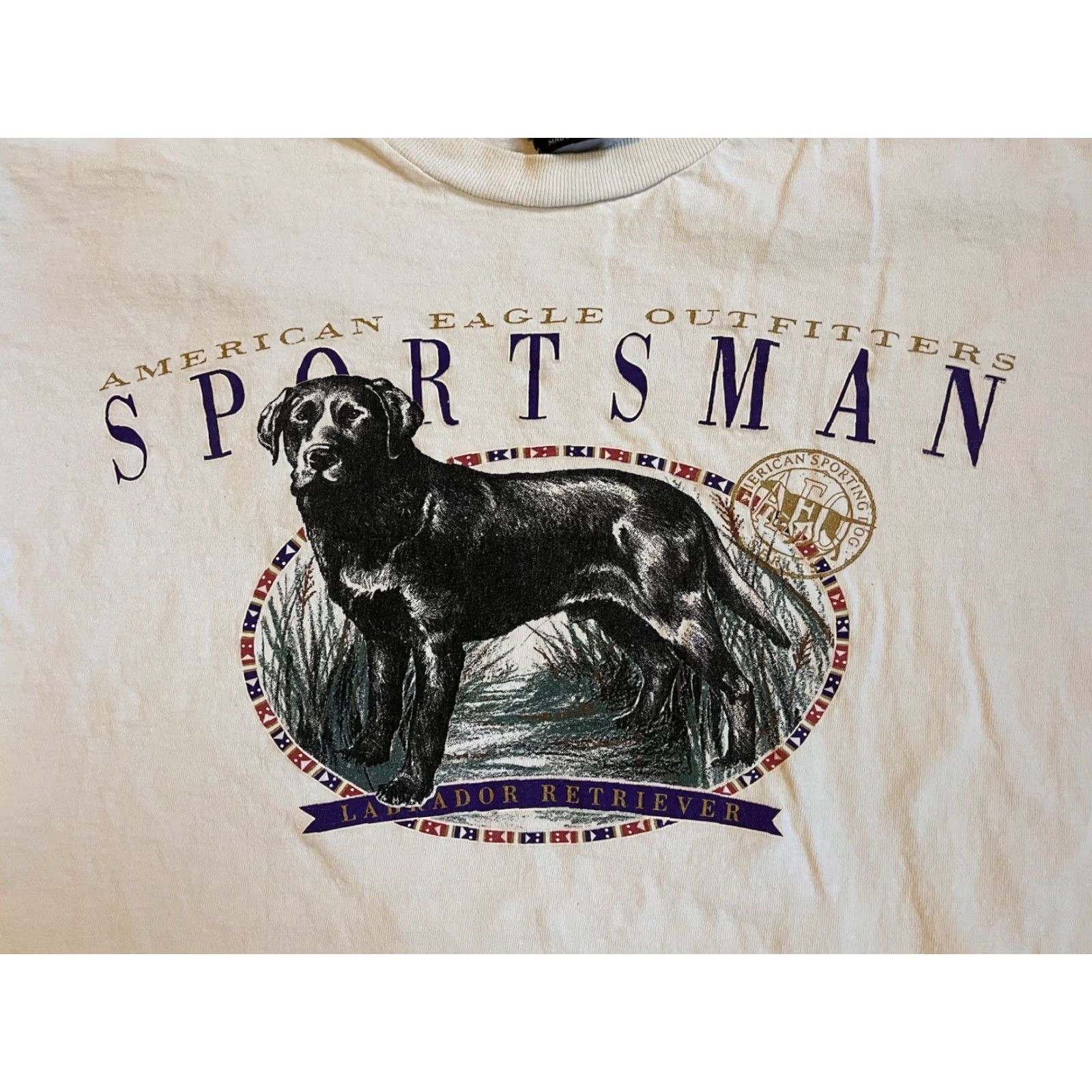 American Eagle Outfitters VINTAGE American Eagle Outfitters Shirt Men’s XL White Labrador Retriever Dog Graphic Print Crew Neck Short Sleeve 90s Size US XL / EU 56 / 4 - 3 Thumbnail