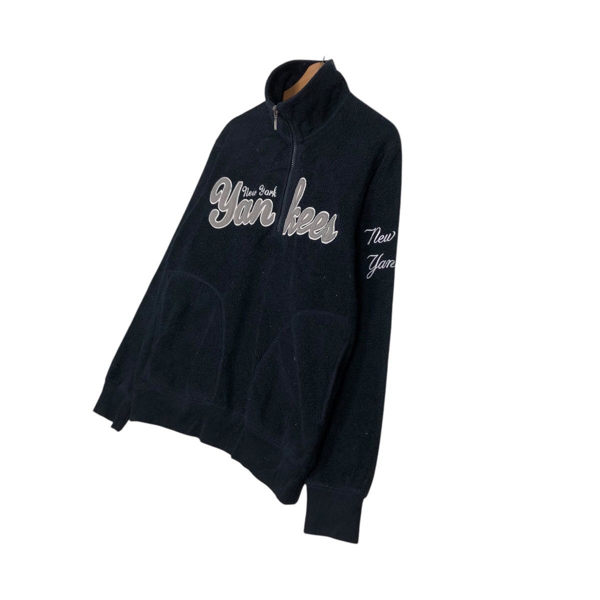 Japanese Brand Vintage Half Zipper Fleece Jacket New York Yankees Big Logo Size US L / EU 52-54 / 3 - 3 Thumbnail