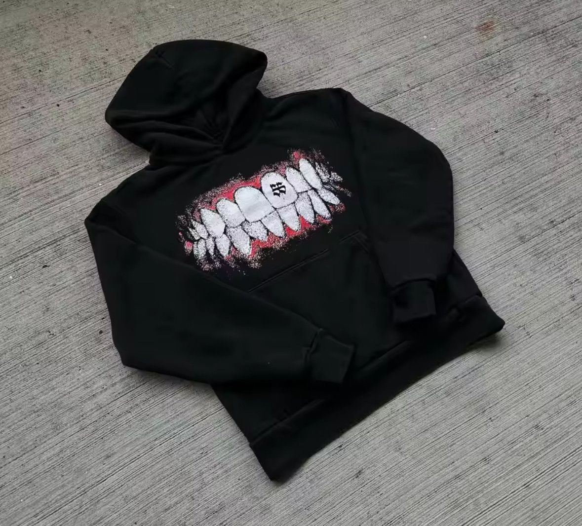 Other Y2K Gothic Trendy Swag Teeth Pullover Hooded Sweatshirt Size US M / EU 48-50 / 2 - 2 Thumbnail