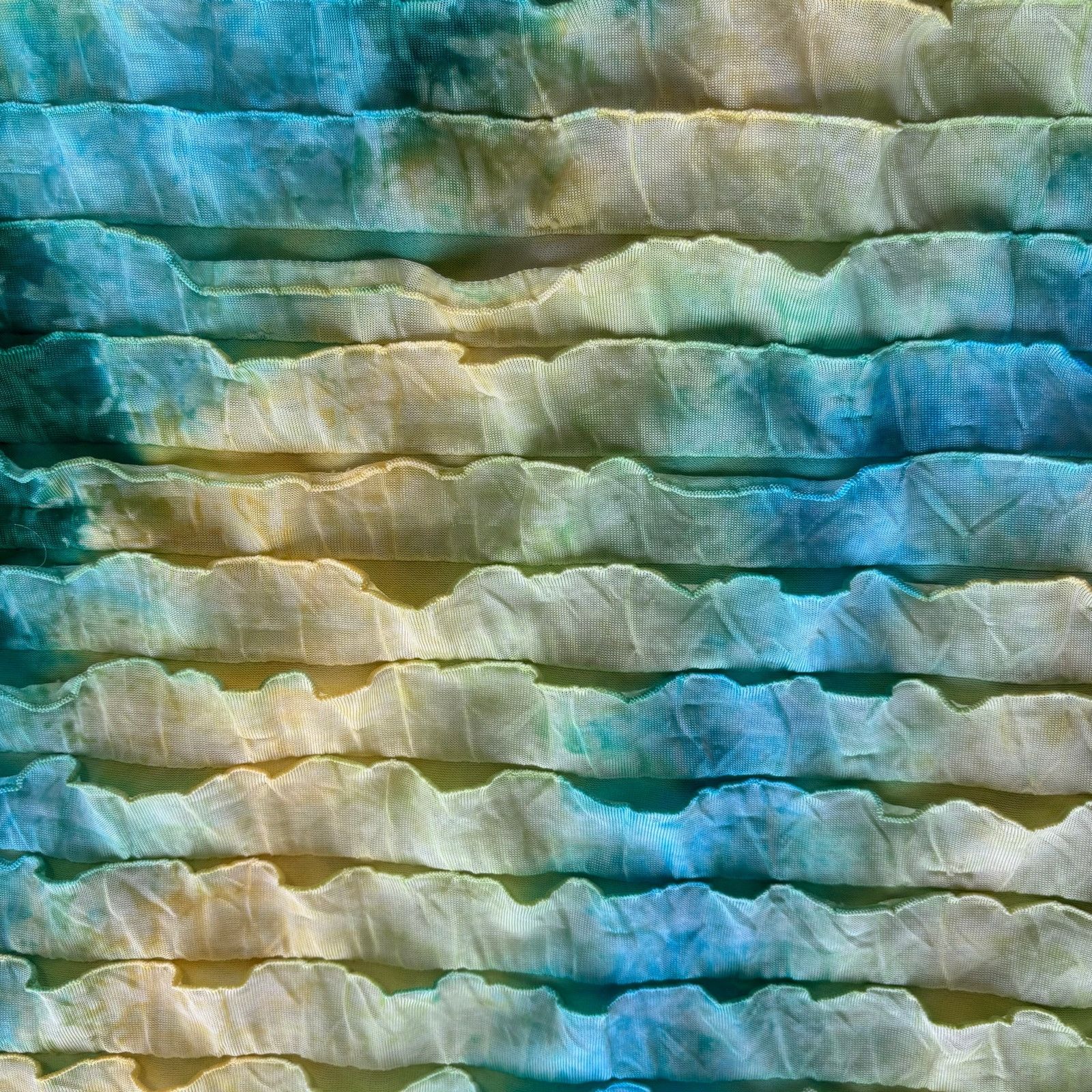 Other Elementz Tie Dye Ruffle Layer Shirt Blue Yellow Green Size L / US 10 / IT 46 - 10 Thumbnail