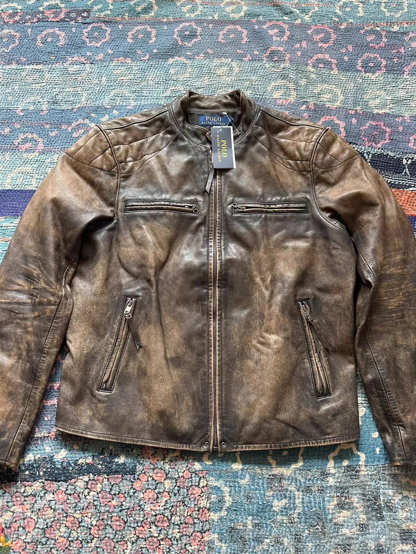 Polo Ralph Lauren Polo Ralph Lauren RRL Distressed Leather Biker Jkt Size US M / EU 48-50 / 2 - 1 Thumbnail