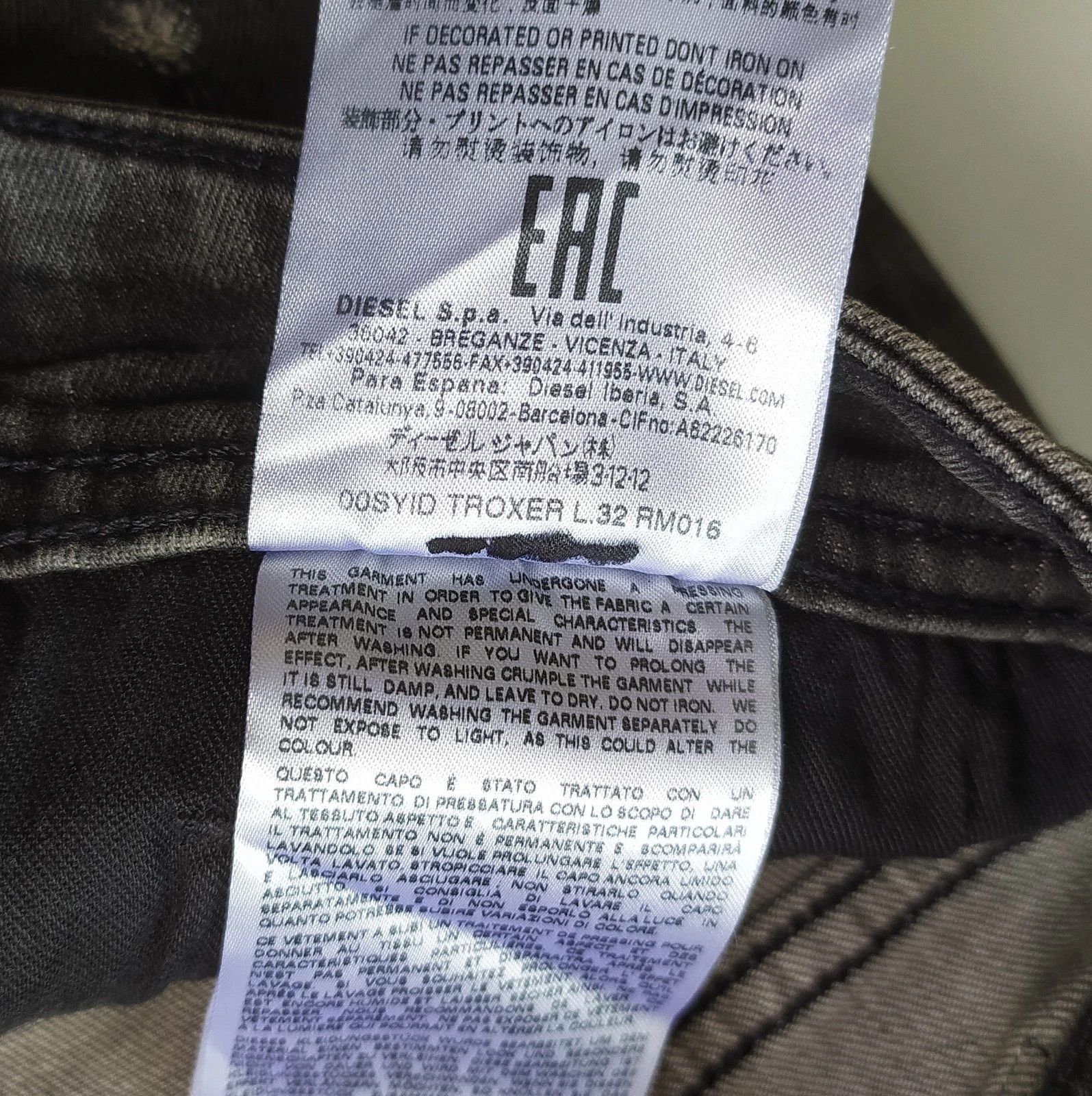 Diesel Diesel TROXER L.32 MENS JEANS SLTP/9985 Size US 34 / EU 50 - 10 Thumbnail