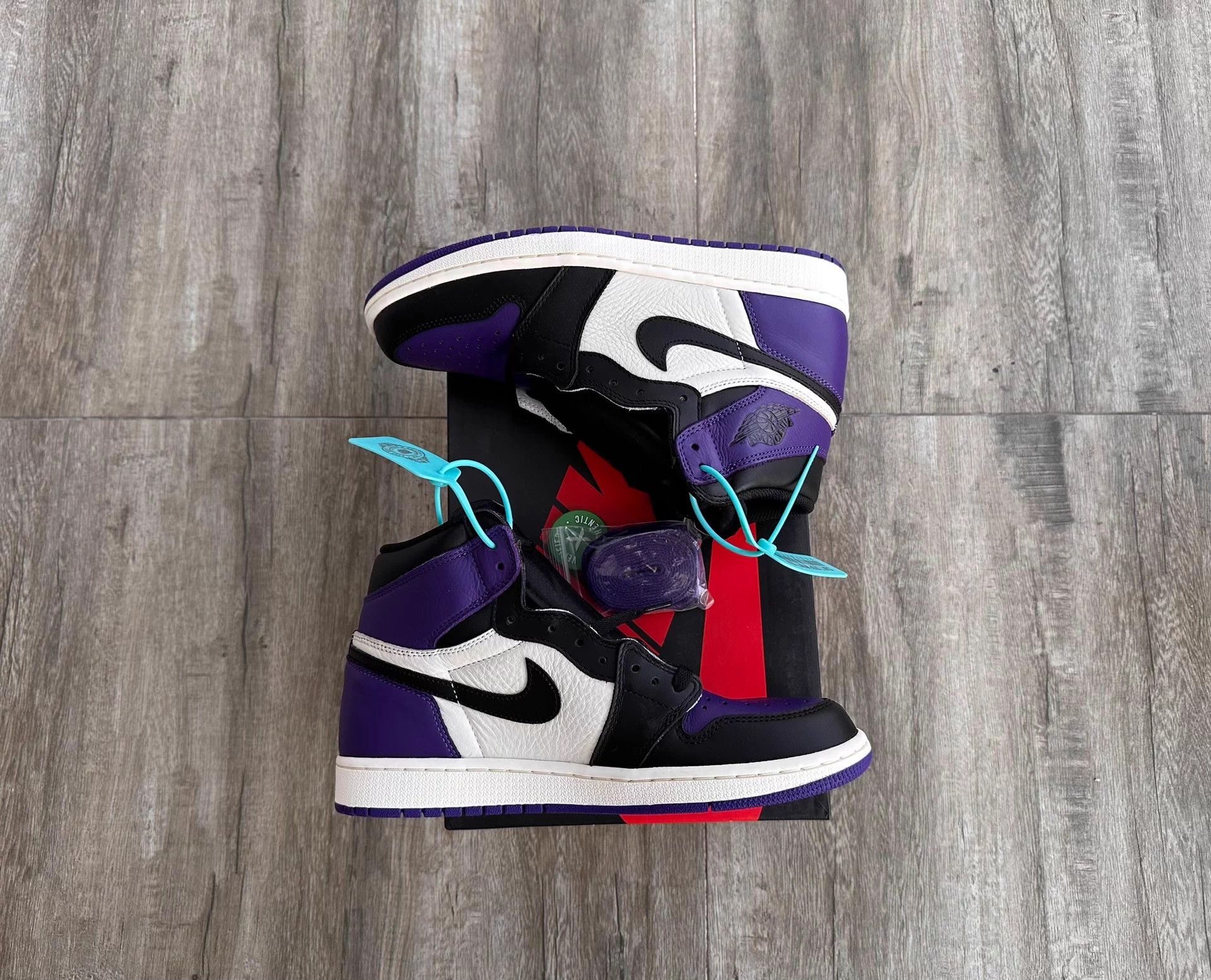 Nike Jordan 1 High Court Purple Black Purple Toe 42.5 Size US 9.5 / EU 42-43 - 4 Thumbnail