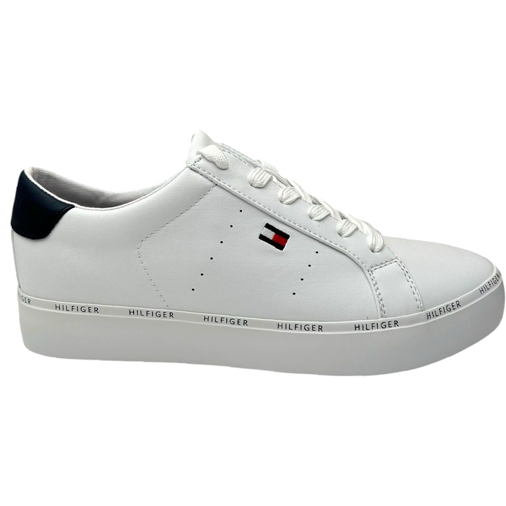 Tommy Hilfiger Tommy Hilfiger Women's Henissly Sneaker Size 7.5 White Lace Up Casual & Stylish Shoes Size US 8 / IT 38 - 2 Thumbnail