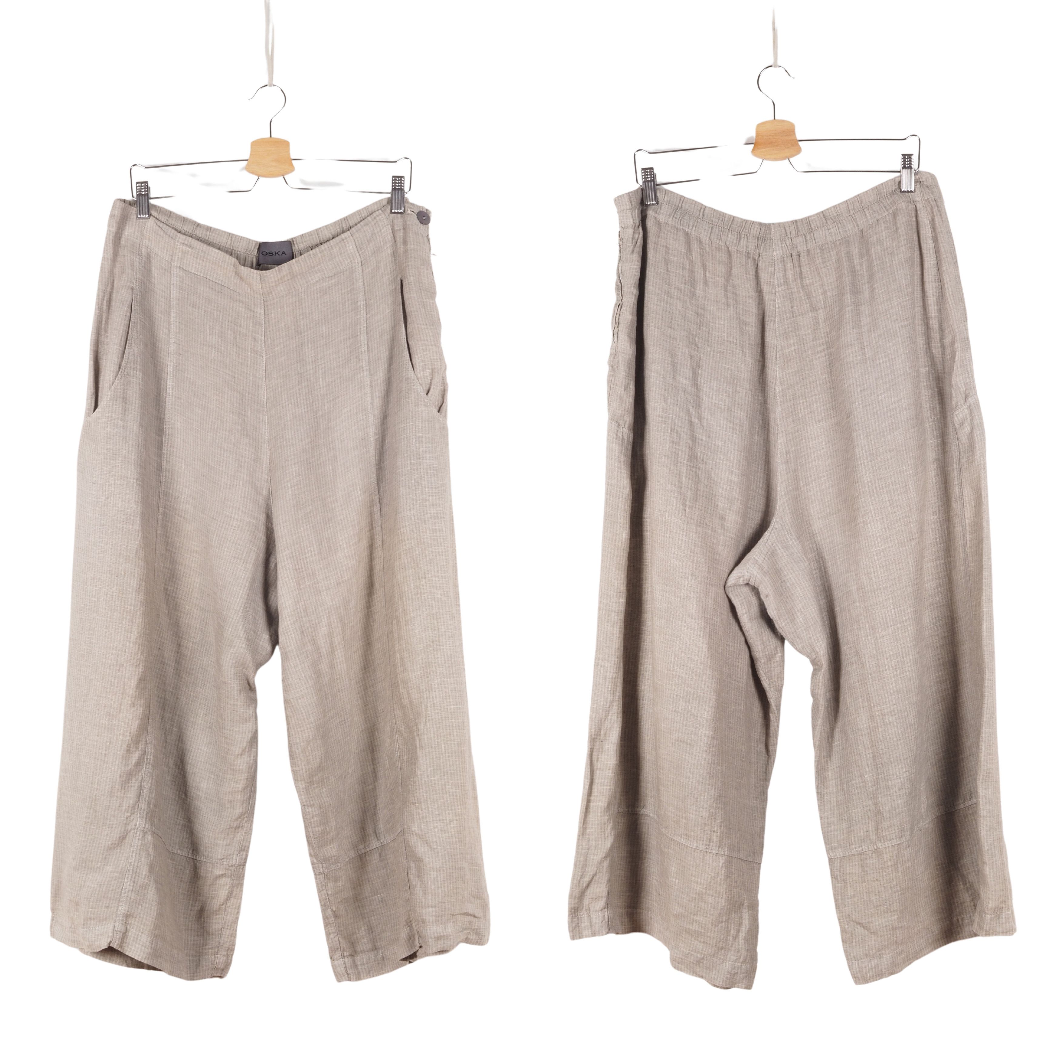 Designer × Other × Rundholz Oska Beige Gray Linen Balloon Wide Leg Culottes Pants size 4 Size 34" / US 12 / IT 48 - 1 Thumbnail
