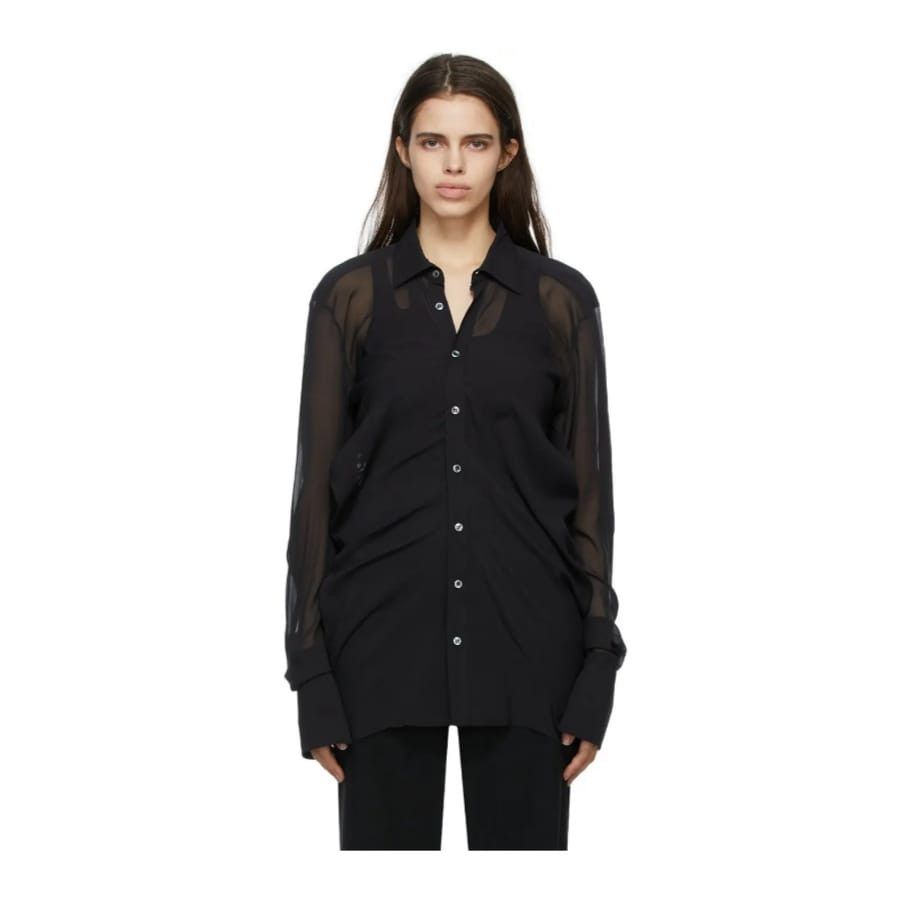 Maison Margiela o1y0625 Solid Color Shirt in Black Size XS / US 0-2 / IT 36-38 - 1 Thumbnail