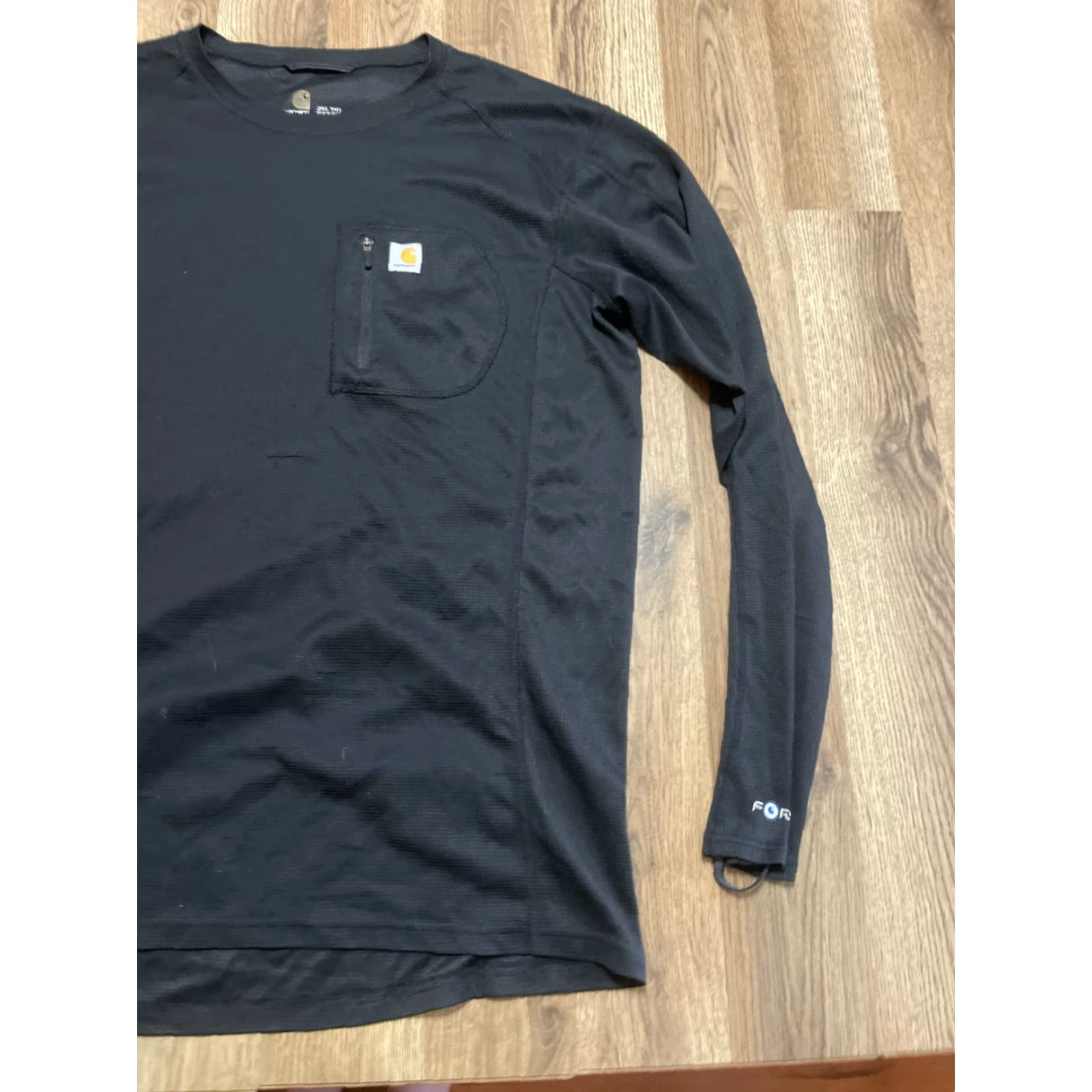 Carhartt Carhartt Shirt Men's Size 2XL Black Long Sleeve Zip Pocket Size XXL / US 16-18 / IT 52-54 - 4 Thumbnail