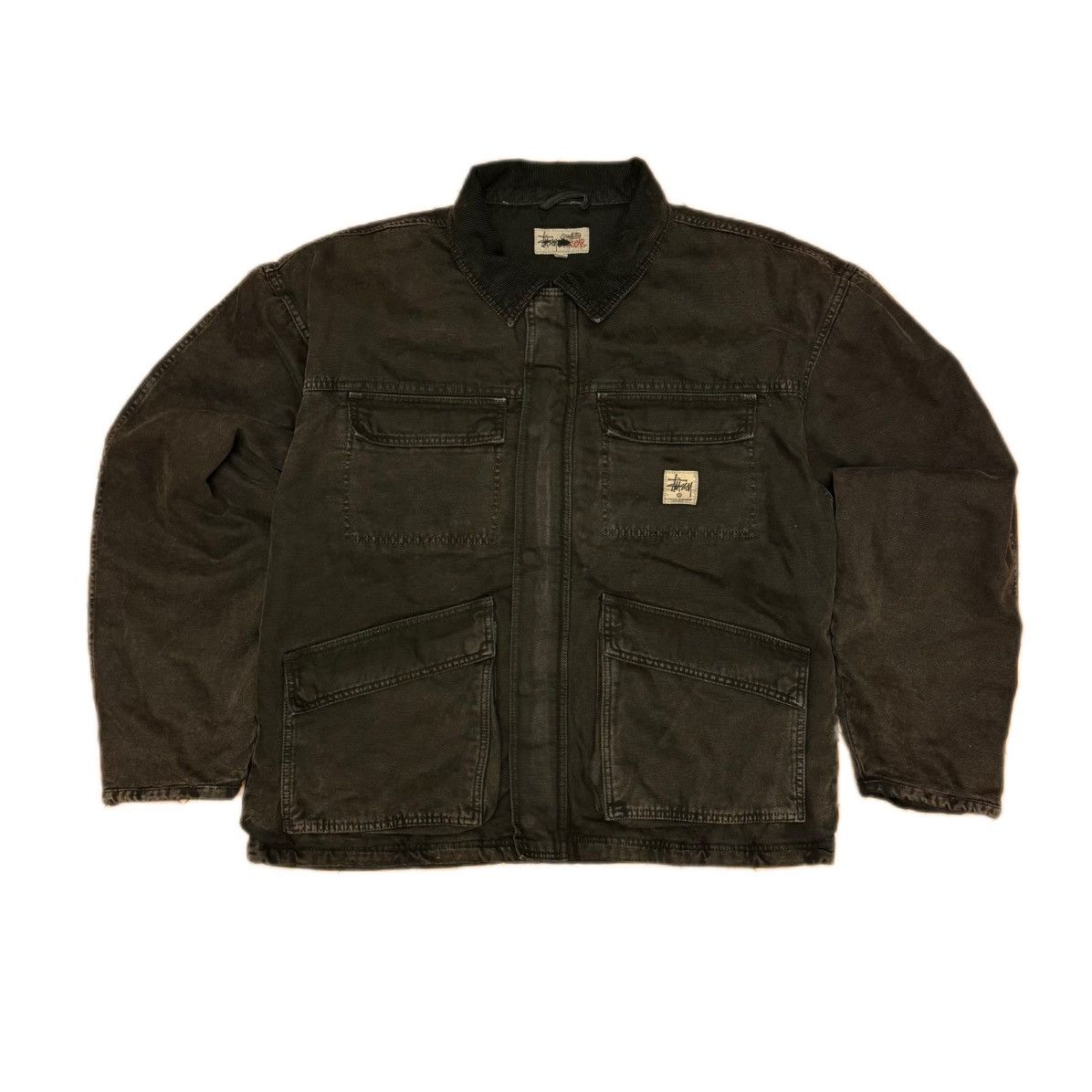 Stussy Stussy Washed Black Canvas Shop Jacket Size US XL / EU 56 / 4 - 3 Thumbnail