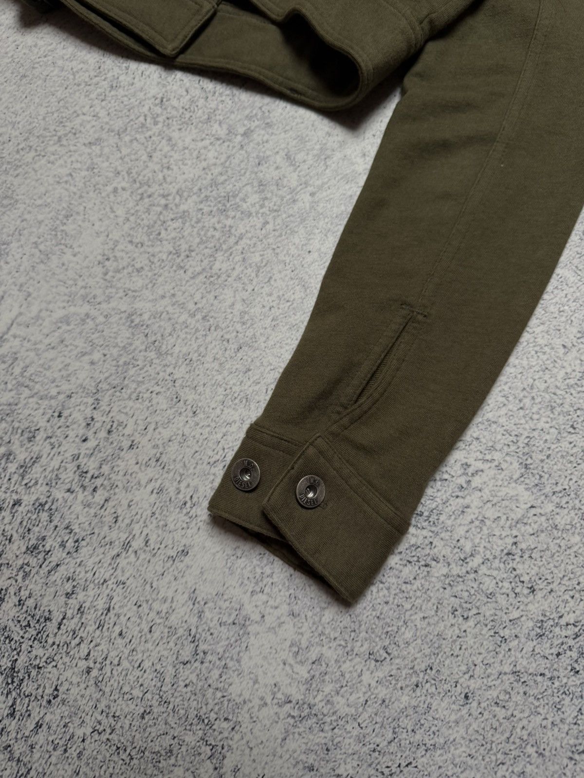 Diesel Archive 90/00s Diesel Cropped Military Green Jacket Y2K RARE Size S / US 4 / IT 40 - 12 Thumbnail