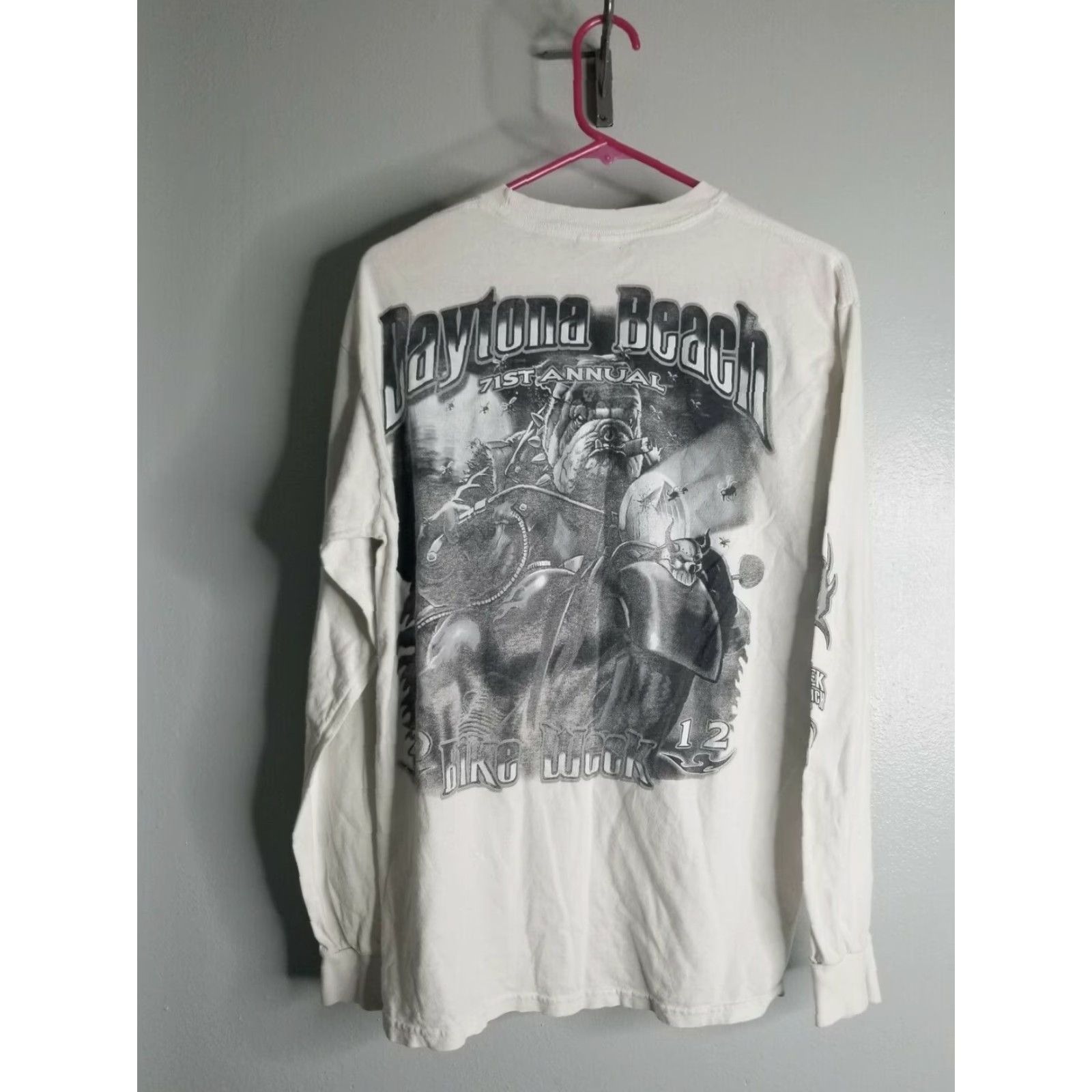 Gildan Mens Shirt 2012 Daytona Bike Week Long Sleeve All Over Print Distressed M Size US M / EU 48-50 / 2 - 2 Thumbnail