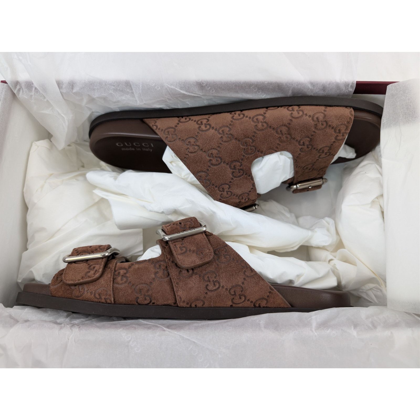 Gucci o1rshd1 Leather Slide Sandals in Brown Size US 11.5 / EU 44-45 - 19 Thumbnail