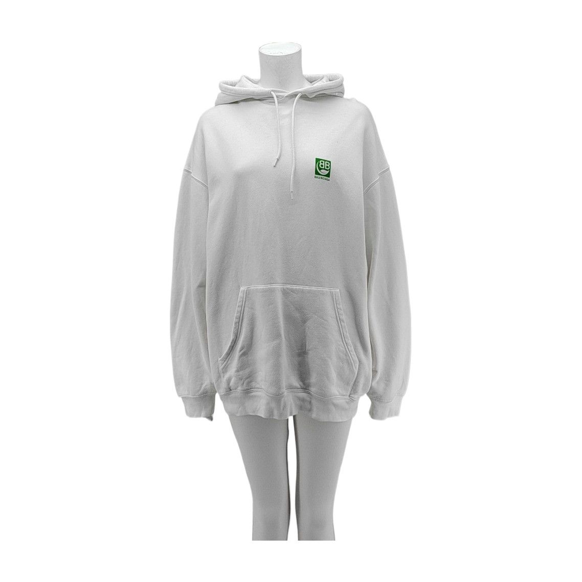 Balenciaga BALENCIAGA Green Logo Patch Hoodie Size S Size S / US 4 / IT 40 - 1 Thumbnail
