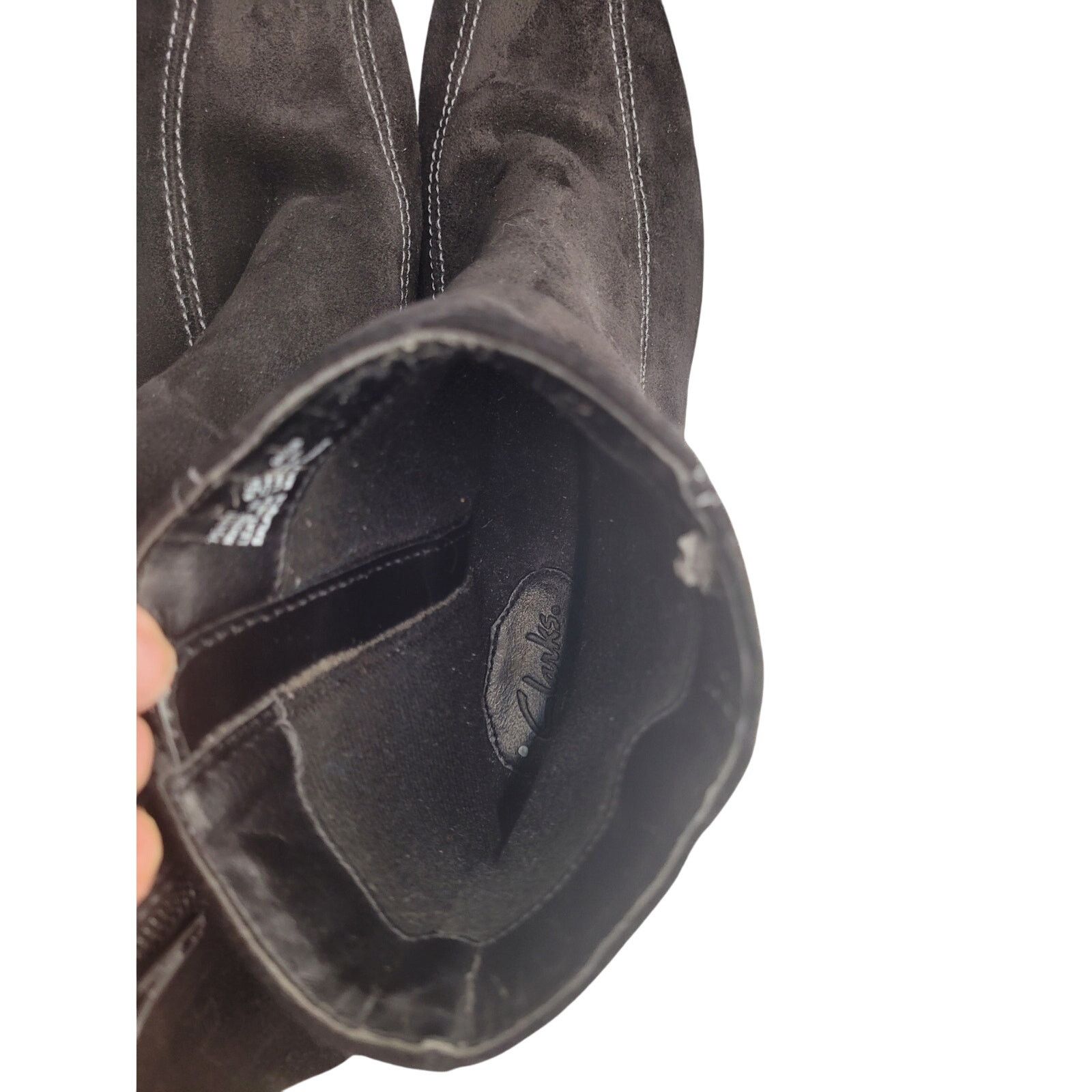 Clarks Clarks Black Boots Suede Leather Ankle Zip Up Sz 8.5 Size US 8.5 / IT 38.5 - 7 Thumbnail