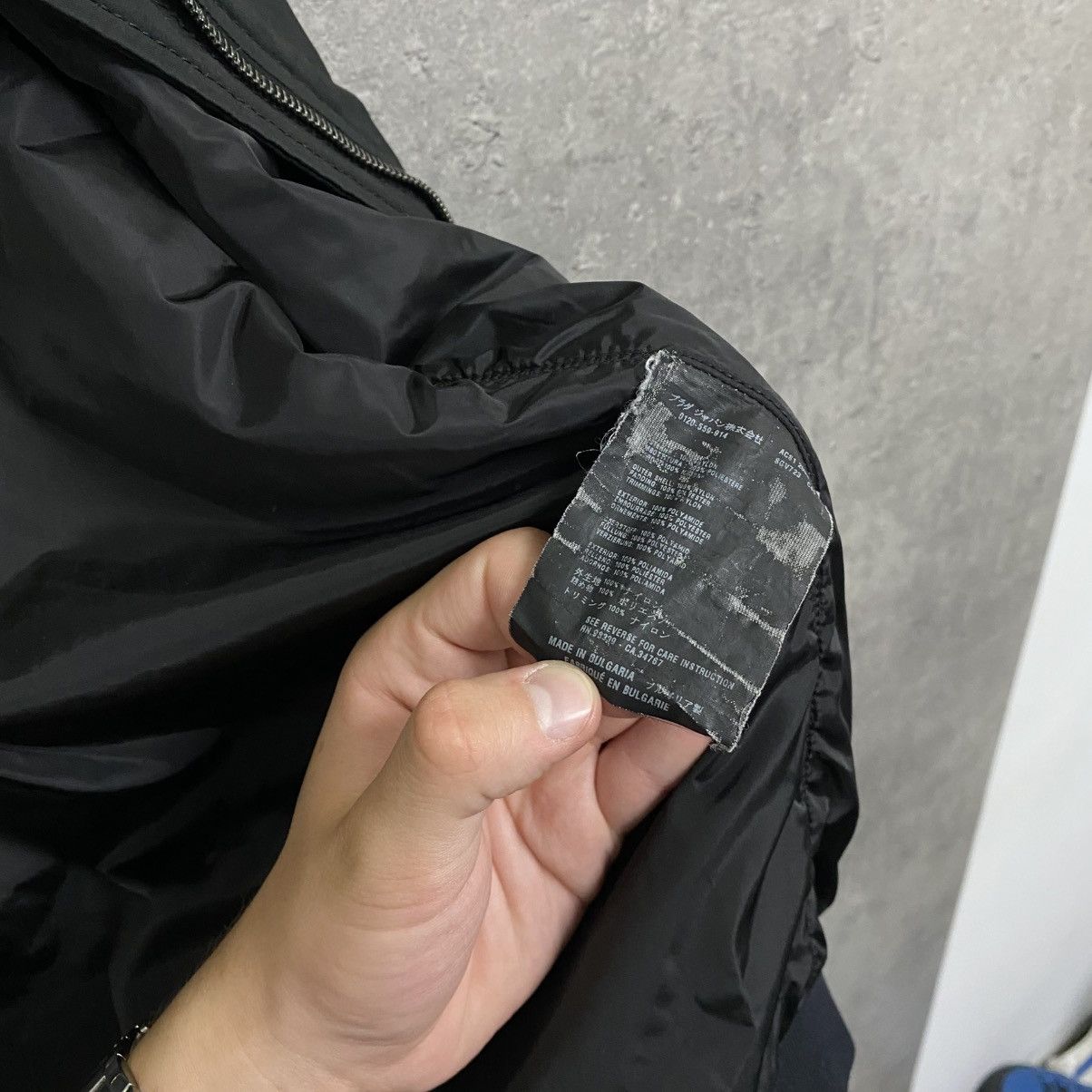 Prada Nylon Red Tab Black Bomber Jacket