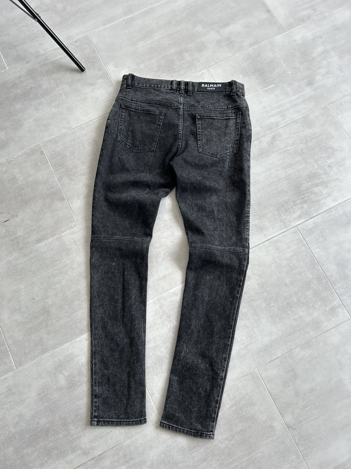 Balmain Balmain Paris Biker Ribbed Knee Slim Jeans Black Size 31 Size US 31 - 14 Thumbnail