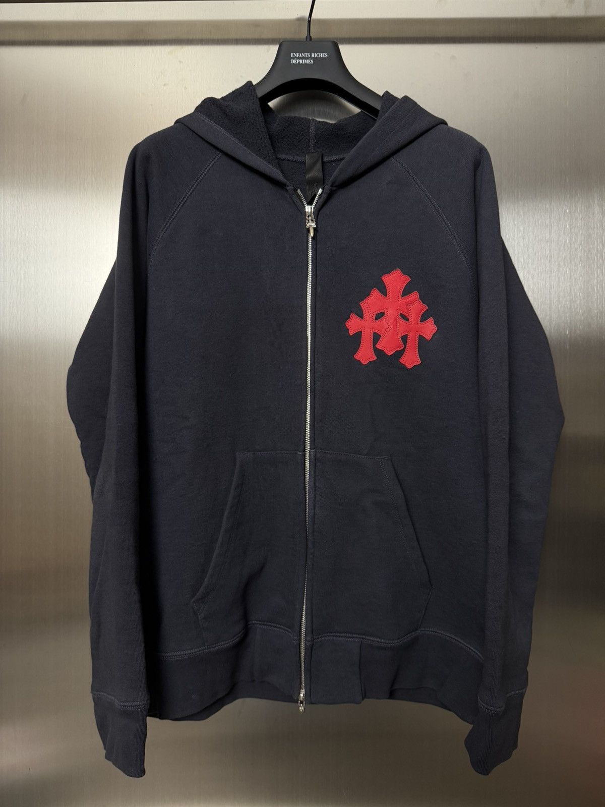 Chrome Hearts RED CROSS PATCH ZIP UP HOODIE | Grailed