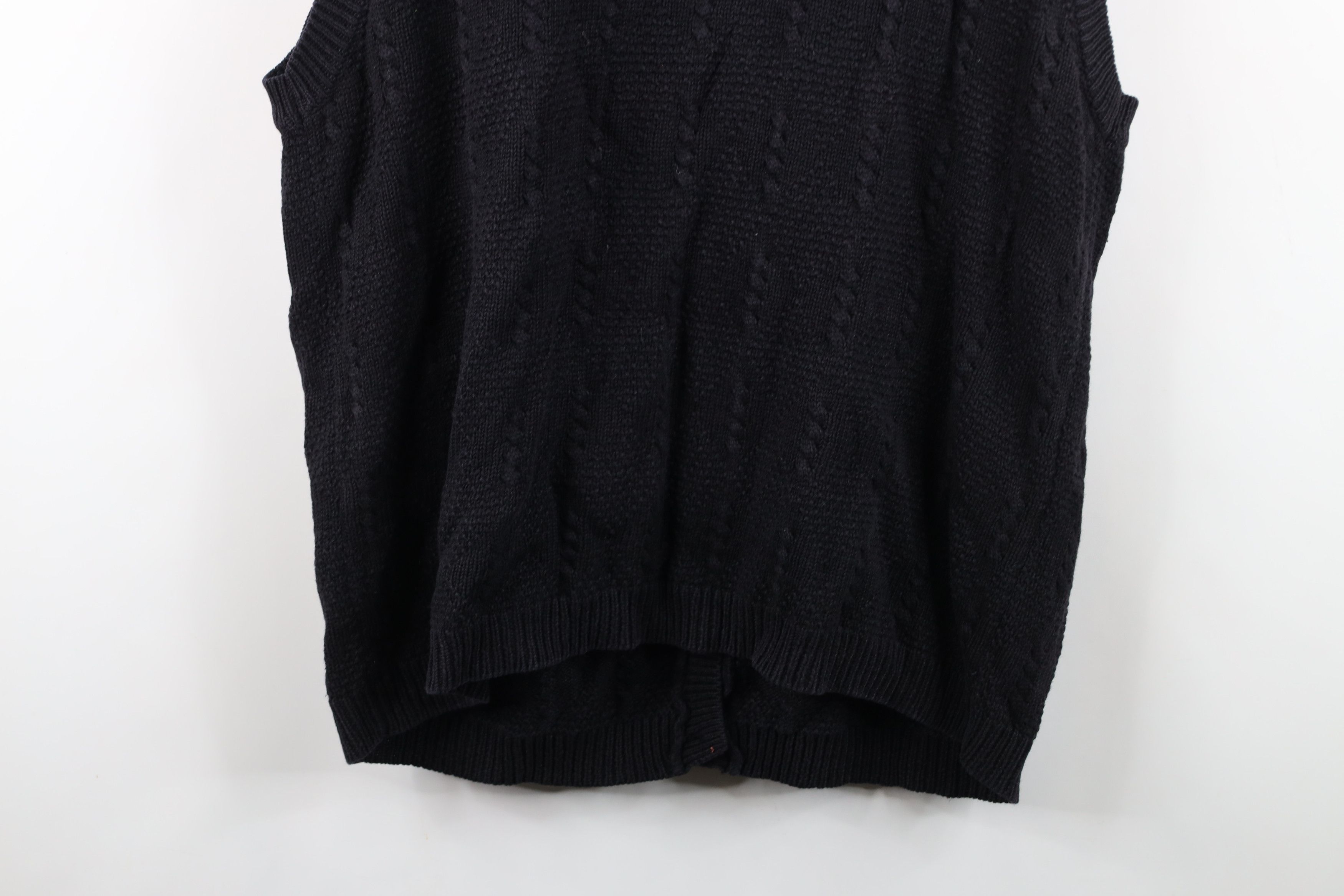 Vintage Vintage 90s Streetwear Knit Cardigan Sweater Vest Black Size XL / US 12-14 / IT 48-50 - 11 Thumbnail