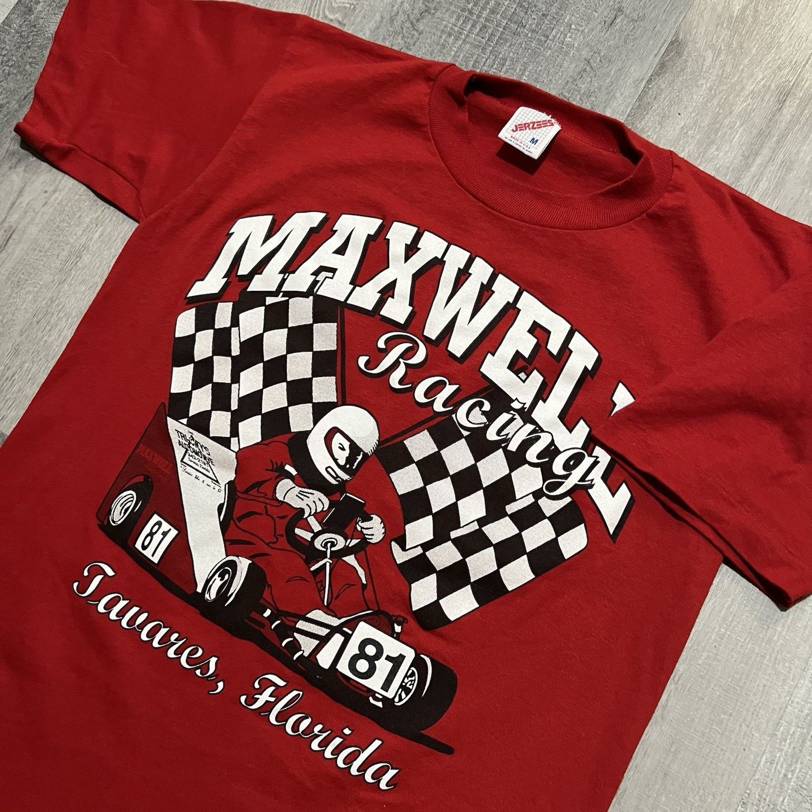 Jerzees VTG Maxwell Racing Tavares Florida Cart Racing 90s T Shirt M Size US M / EU 48-50 / 2 - 2 Thumbnail