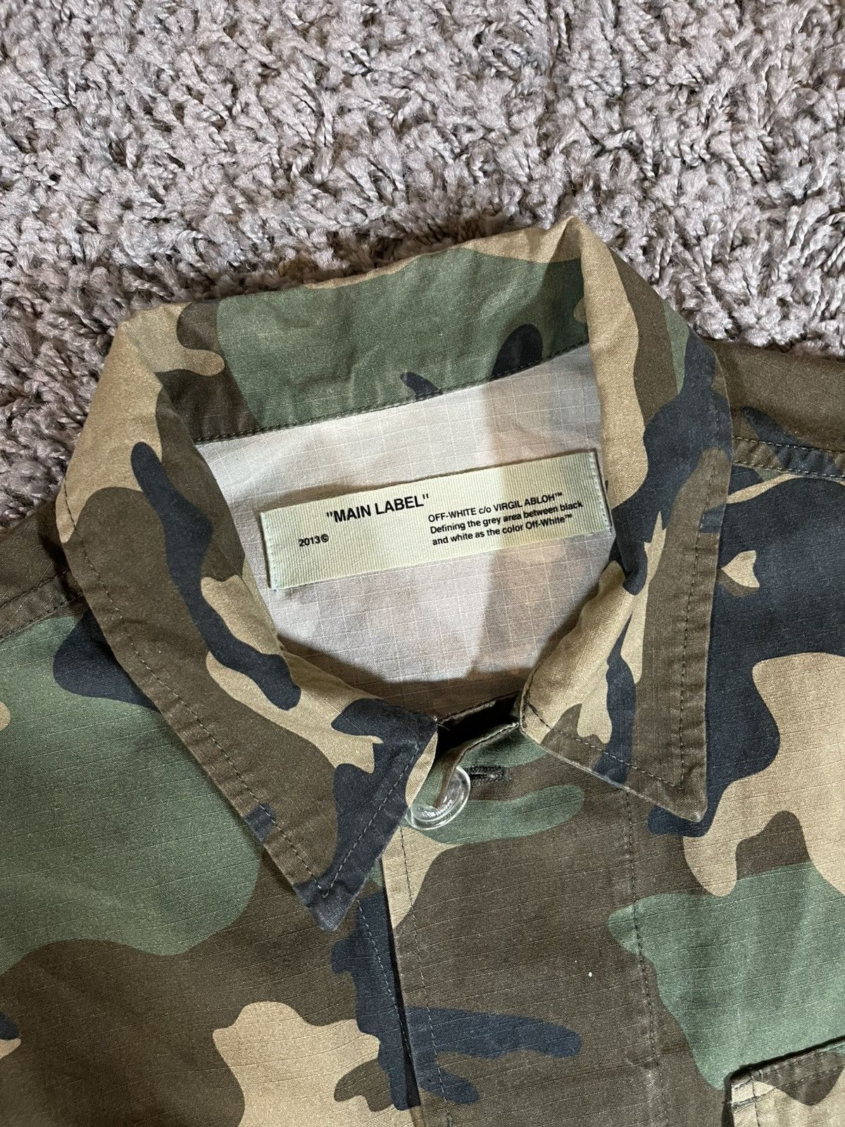 Off-White OFF-WHITE Virgil Abloh Army Archive Field Jacket Camouflage Size US XXS / EU 40 - 7 Thumbnail