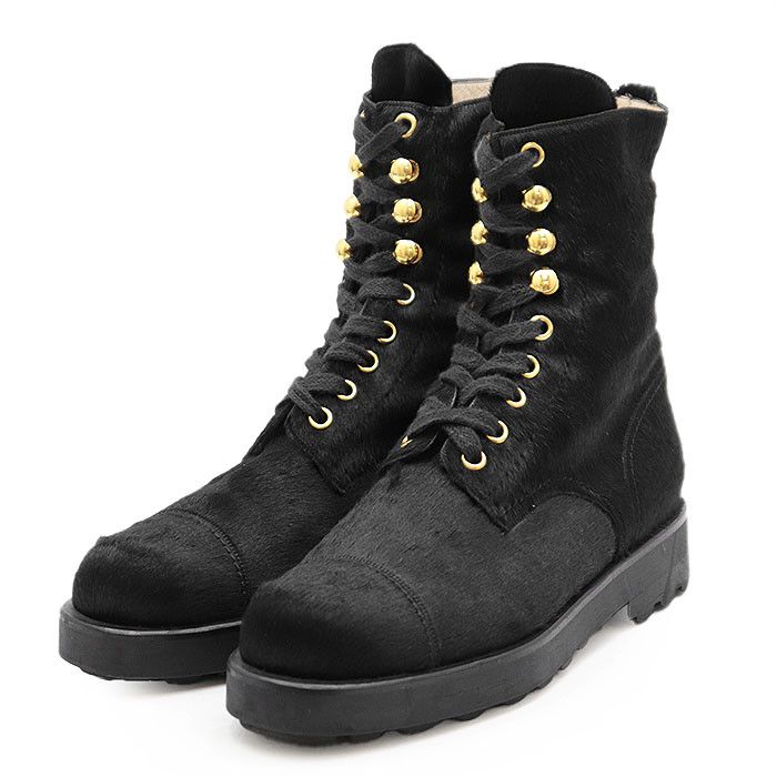 Chanel Chanel Harako Lace-up Ankle Boots Natural Material Shoes DUTY FREE for USA