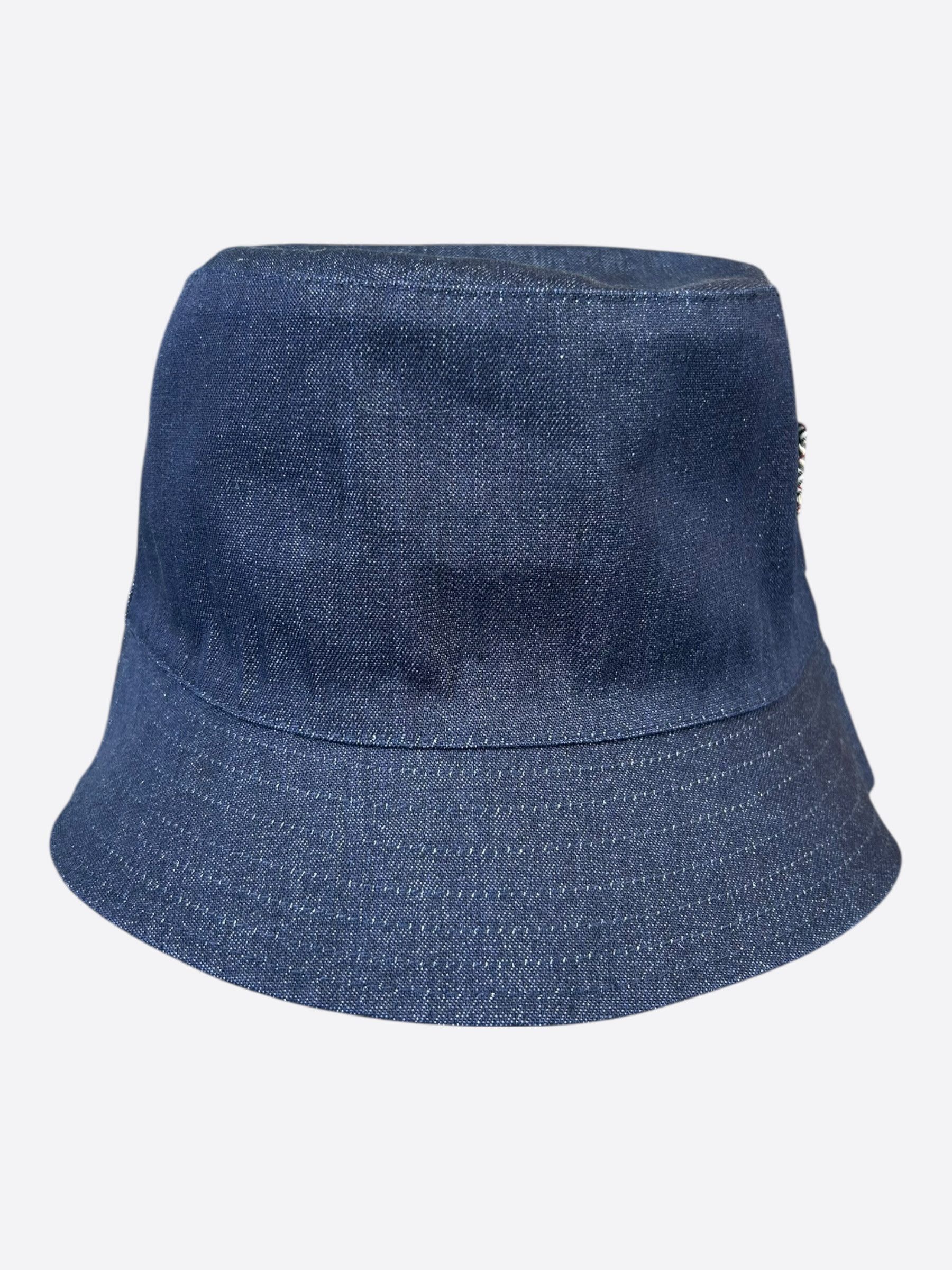 Louis Vuitton Burberry Checkered Tan & Blue Denim Reversible Bucket Hat Size ONE SIZE - 8 Thumbnail