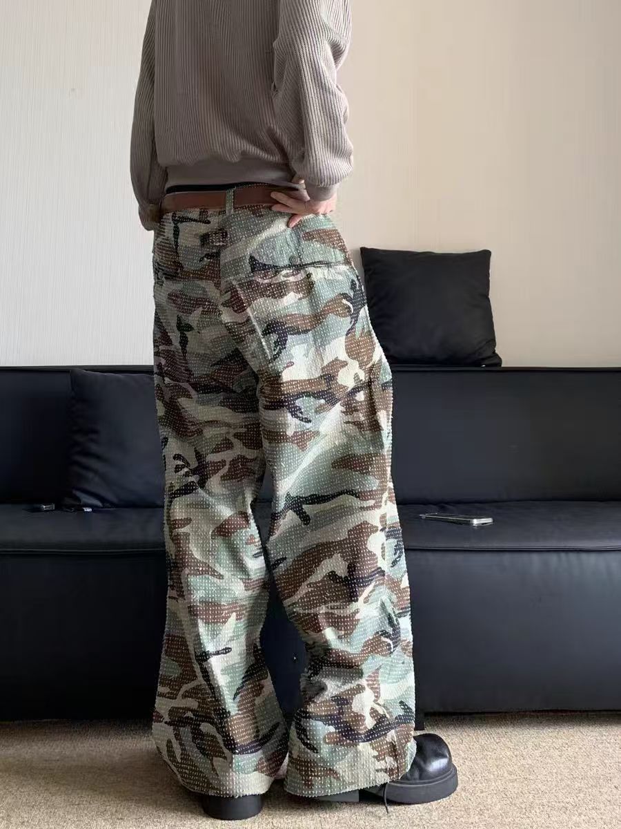Japanese Brand × Jean Vintage camouflage workwear straight leg baggy jeans Size US 30 / EU 46 - 2 Thumbnail