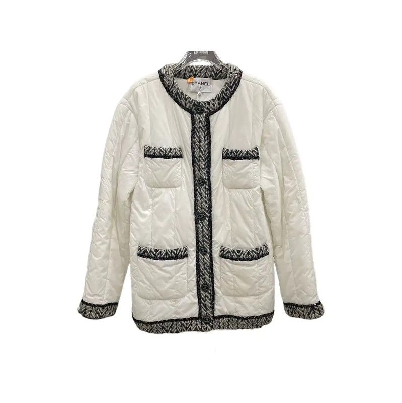 Chanel Chanel White Cotton Blend Jacket for Women 0089 Size S / US 4 / IT 40 - 1 Thumbnail