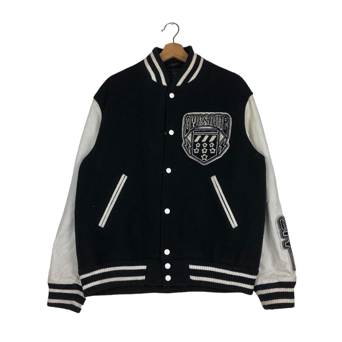 Hysteric Glamour 🔥VINTAGE VARSITY JACKET LEATHER ONBOARD EMBROIDERY BIG LOGO Size US M / EU 48-50 / 2 - 3 Thumbnail