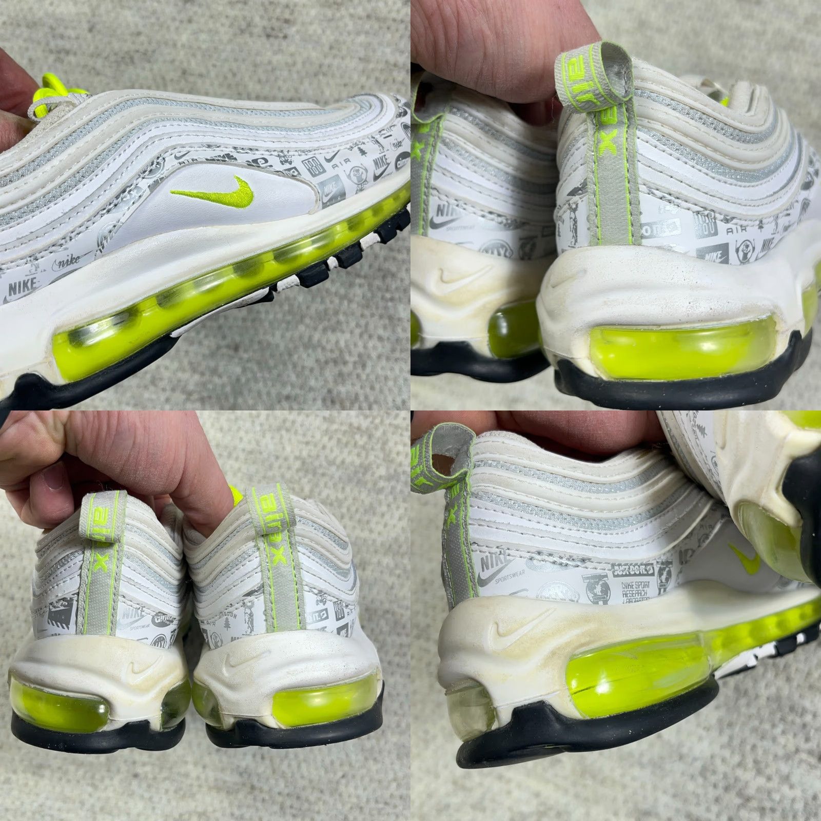 Nike NIKE AIR MAX 97 GS White Neon Yellow Reflective Logos Size 4.5Y Womens Sneaker Size US 5 / IT 35 - 8 Thumbnail
