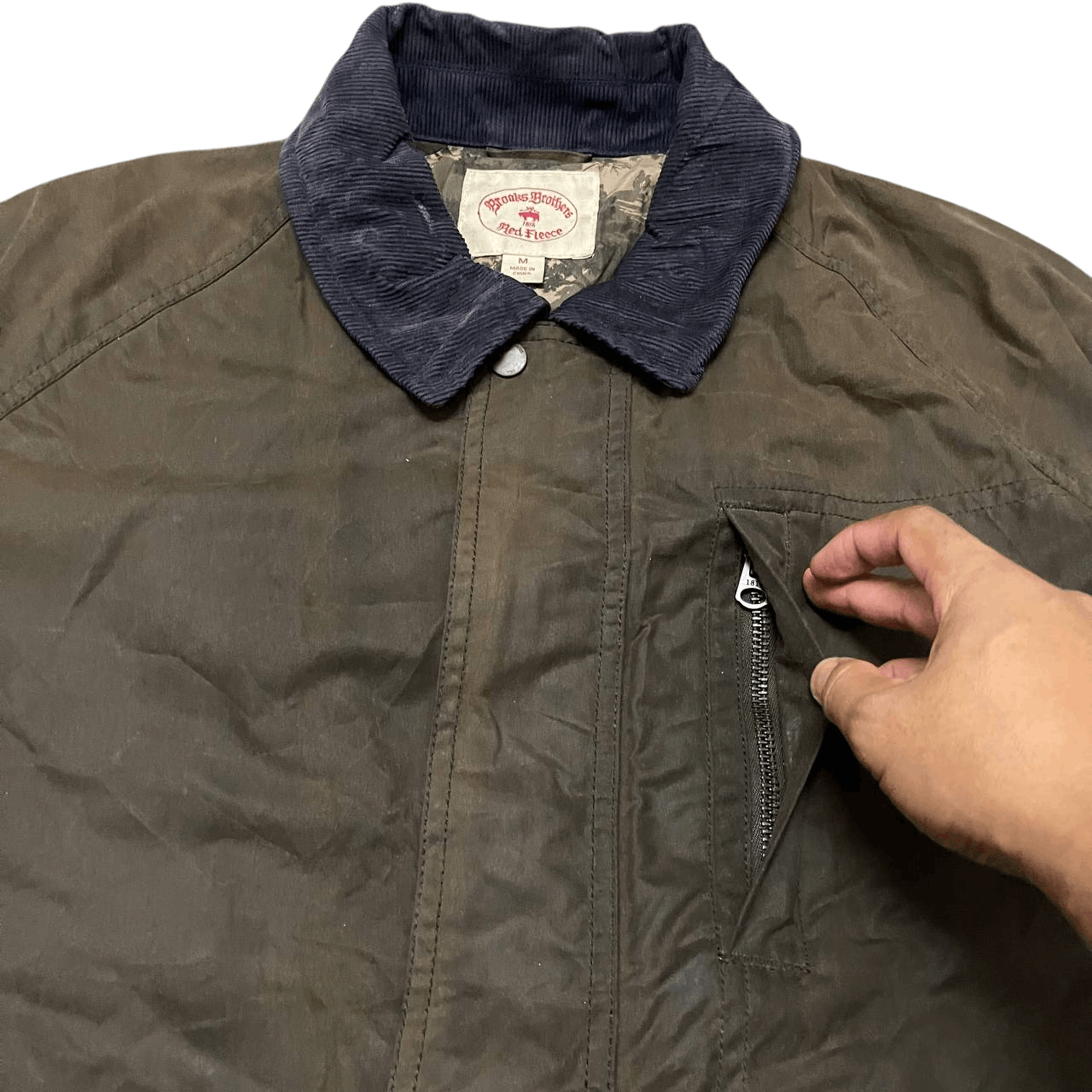 Brooks Brothers Vintage Brooks Brothers Red Fleece Waxed Cotton Jacket Size US M / EU 48-50 / 2 - 5 Thumbnail