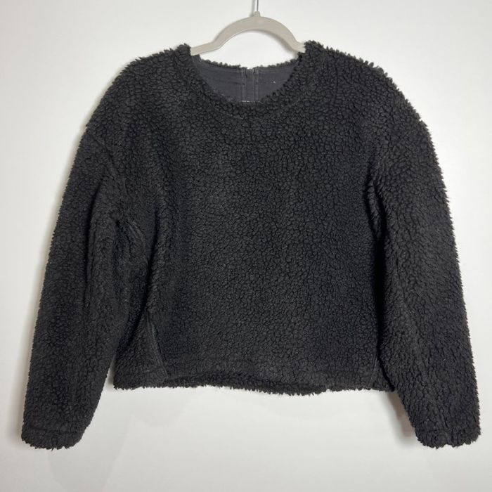Lululemon Sweatshirt 6 Black Sherpa Fleece 1/4 Zip Pockets