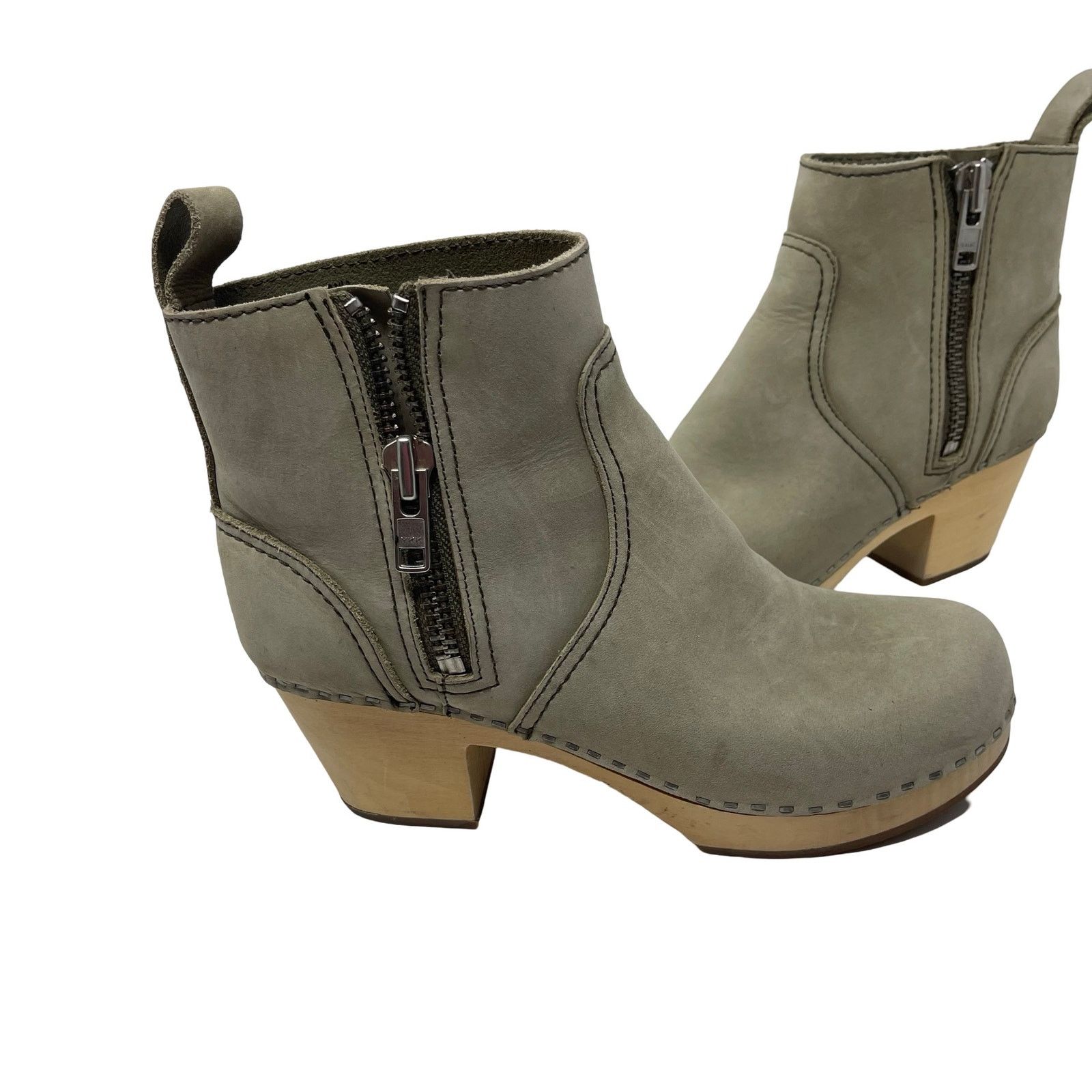 Swedish Hasbeens Toffel Swedish Hasbeens Zip It Emy Boots in grey suede 37 Size US 7 / IT 37 - 1 Thumbnail