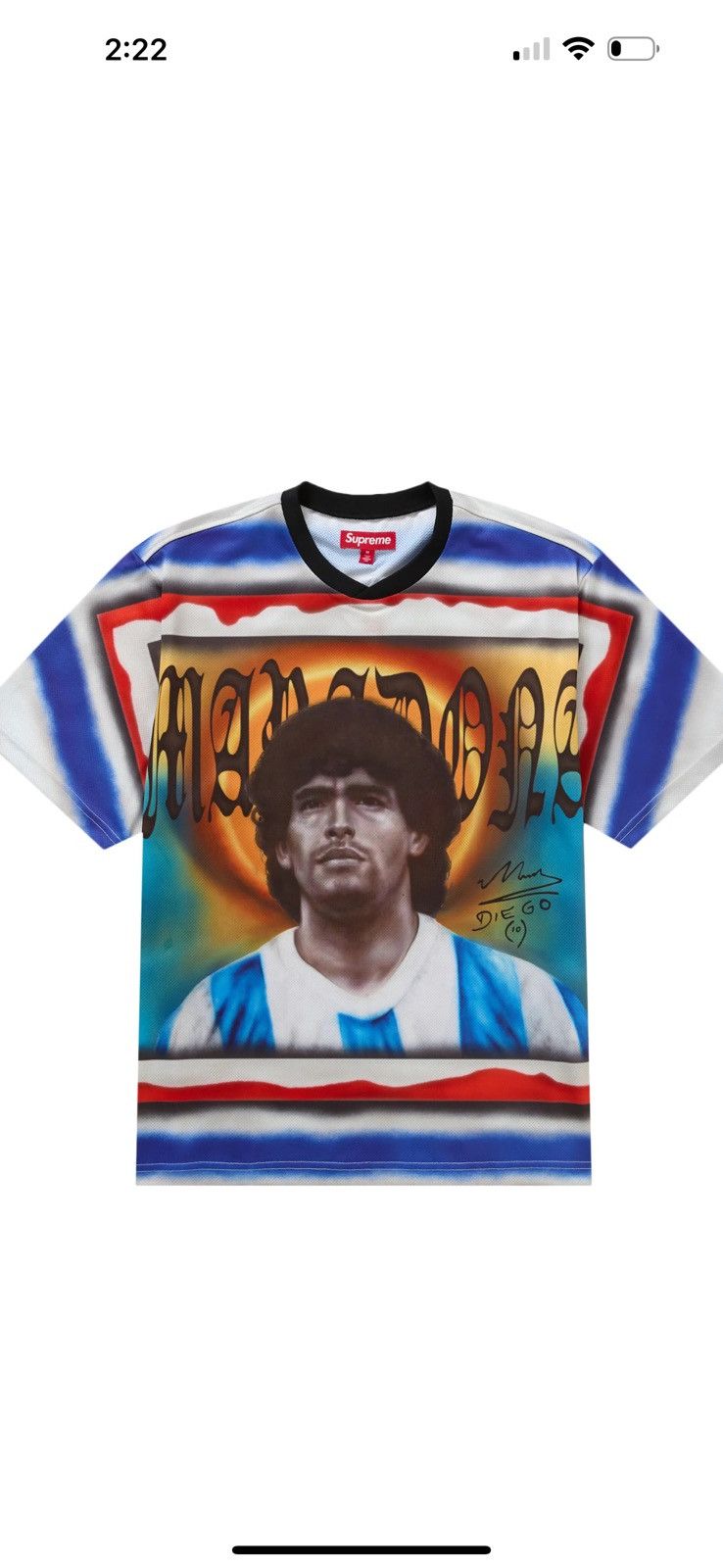 9,600円Supreme Maradona Soccer Jersey M size