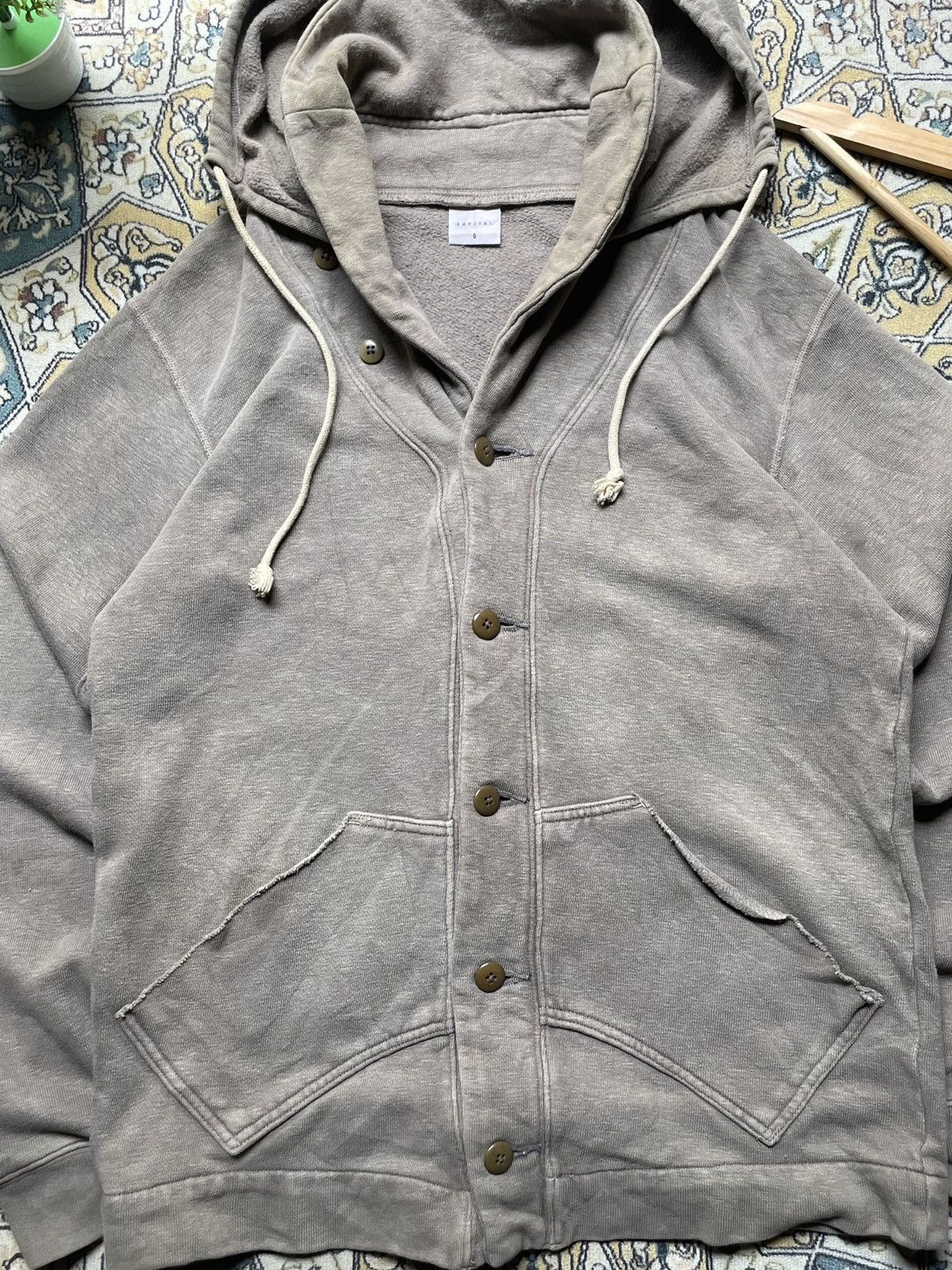 Kapital KAPITAL Button Front Hooded Cardigan Grey Size US XS / EU 42 / 0 - 3 Thumbnail