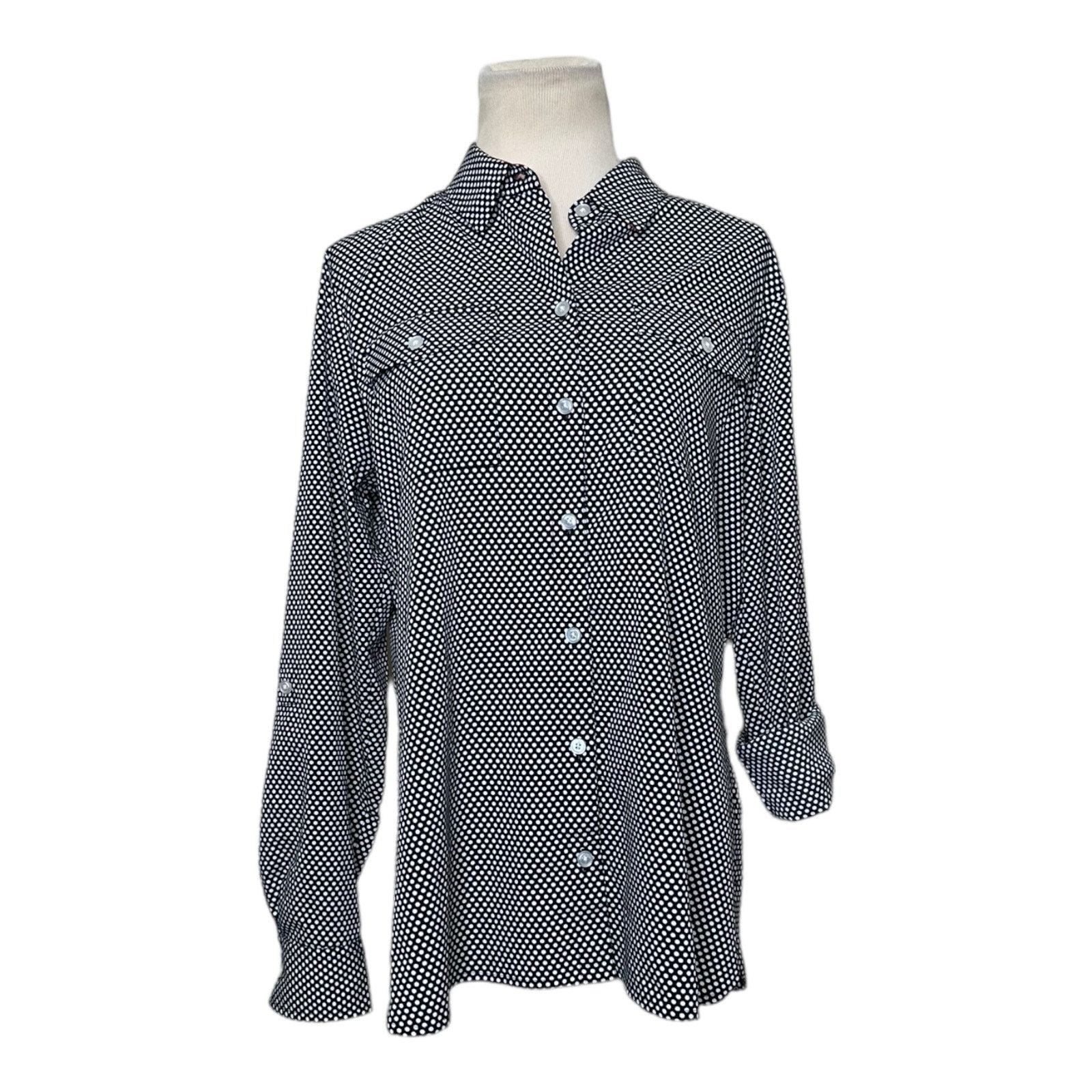 Jones New York Jones New York black white polka dots buttoned shirt size M Size M / US 6-8 / IT 42-44 - 9 Thumbnail