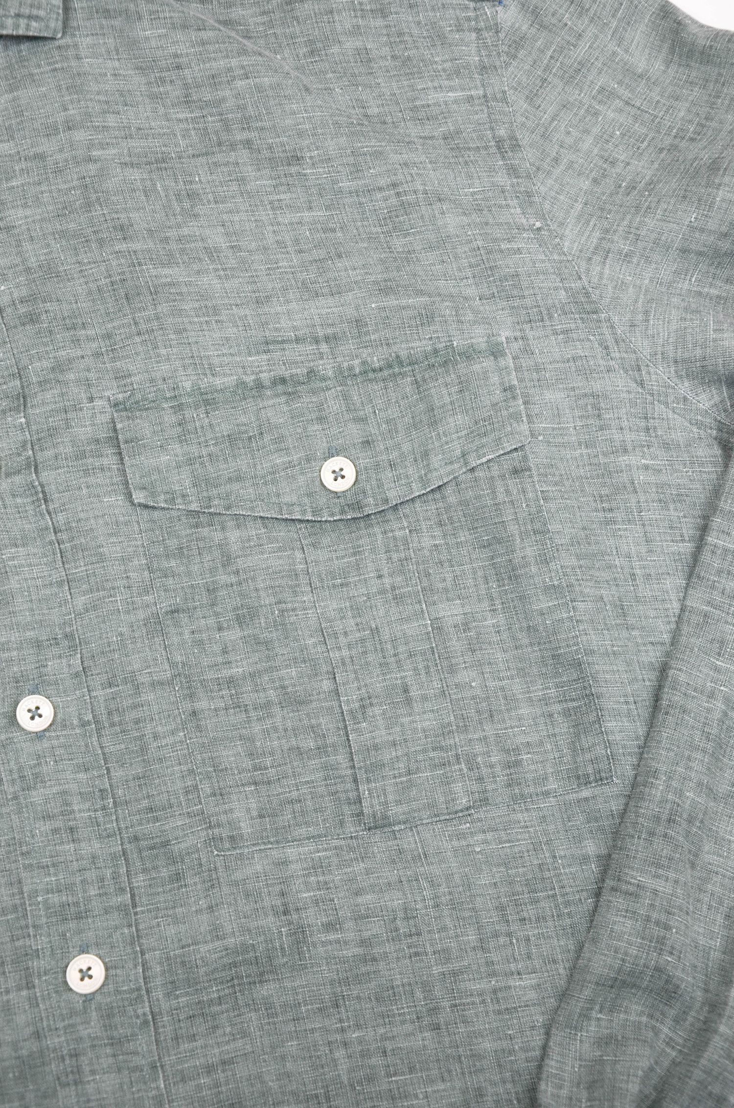 Hackett HACKETT LONDON Slim Green Linen Shirt - L Size US L / EU 52-54 / 3 - 5 Thumbnail