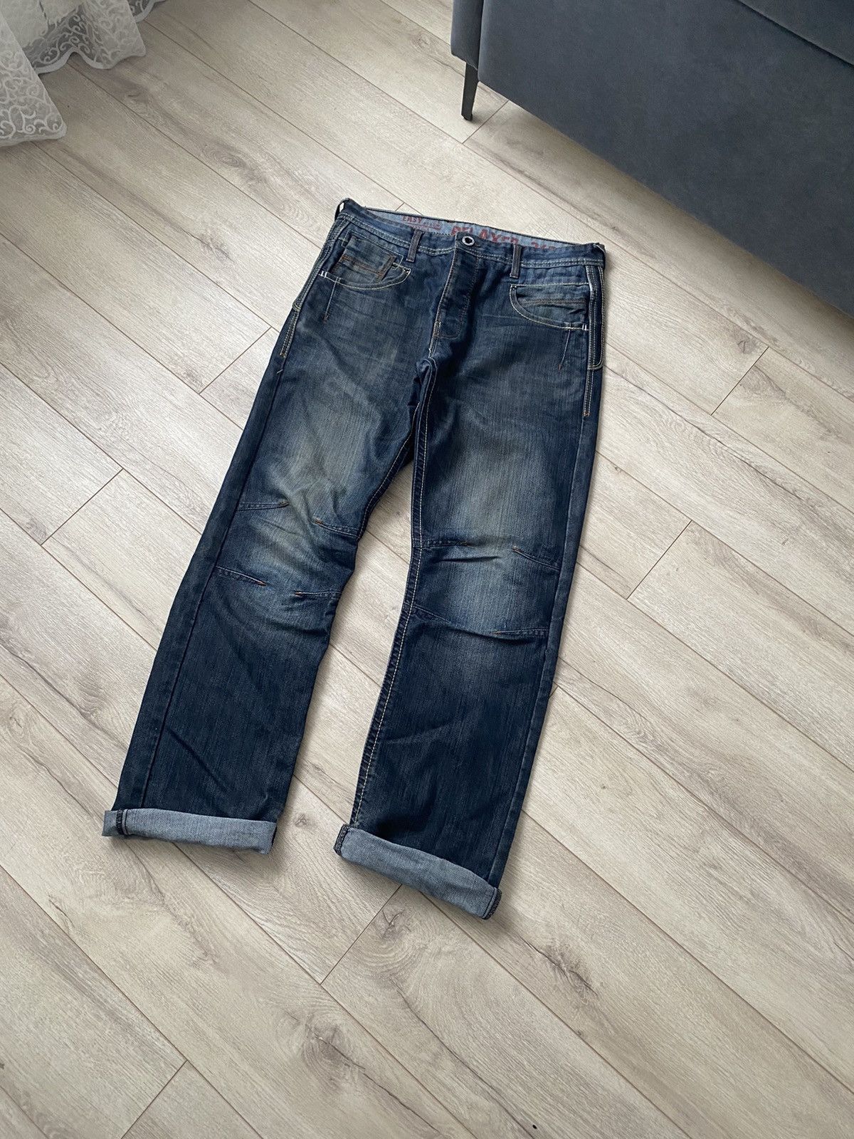 If Six Was Nine Vintage Baggy Japanese Washed Denim Jeans Metal Faded Y2K Size US 34 / EU 50 - 6 Thumbnail