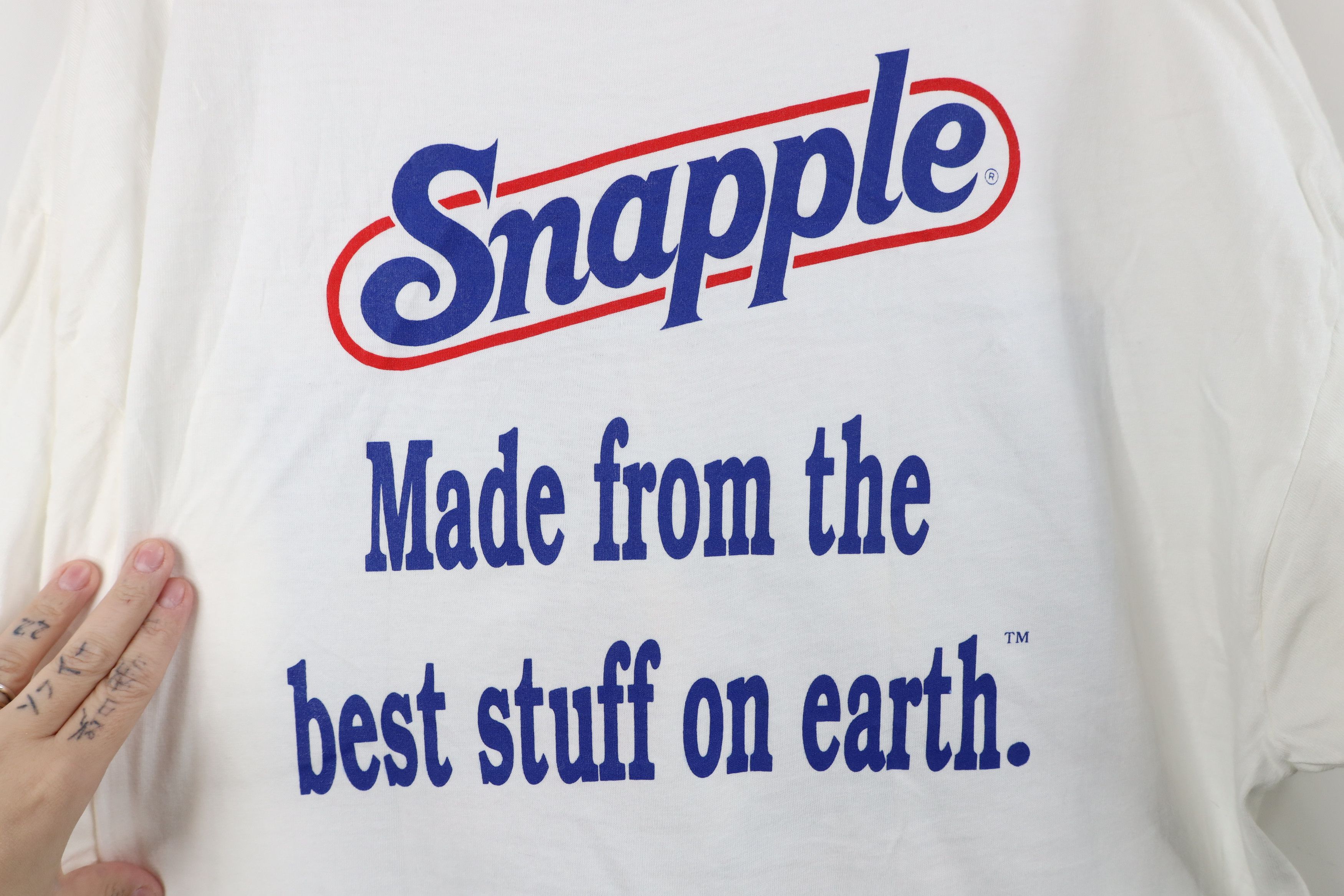 Hanes Vintage 90s Snapple Tea Pink Lemonade Short Sleeve T-Shirt Size US XL / EU 56 / 4 - 10 Thumbnail