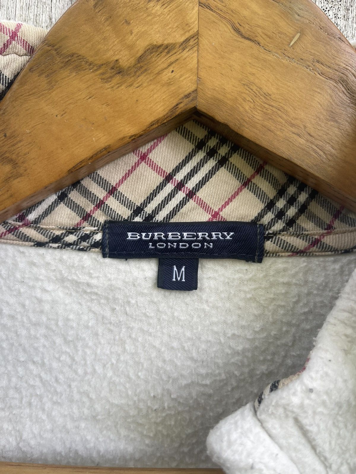 Burberry Burberry London White Fleece Zip Jacket – Nova Check Lining Size US M / EU 48-50 / 2 - 10 Thumbnail