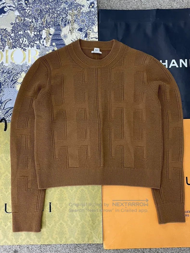 Hermes Hermes Brown Textured Knit Sweater Size XS / US 0-2 / IT 36-38 - 1 Thumbnail