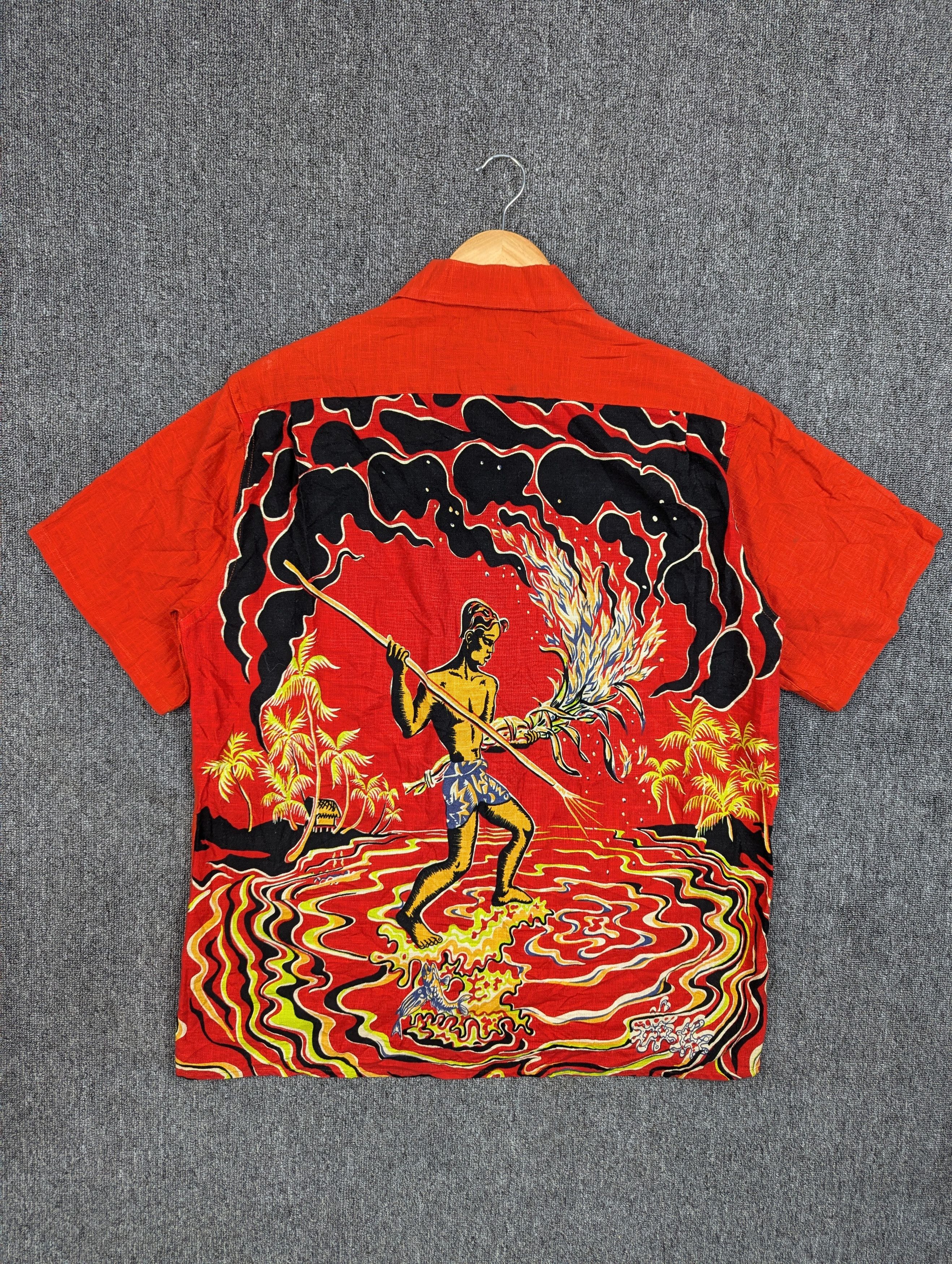 Sun Surf 1950s Sunsurf Torch Fisherman Back Panel Aloha Shirt Size US XL / EU 56 / 4 - 1 Thumbnail