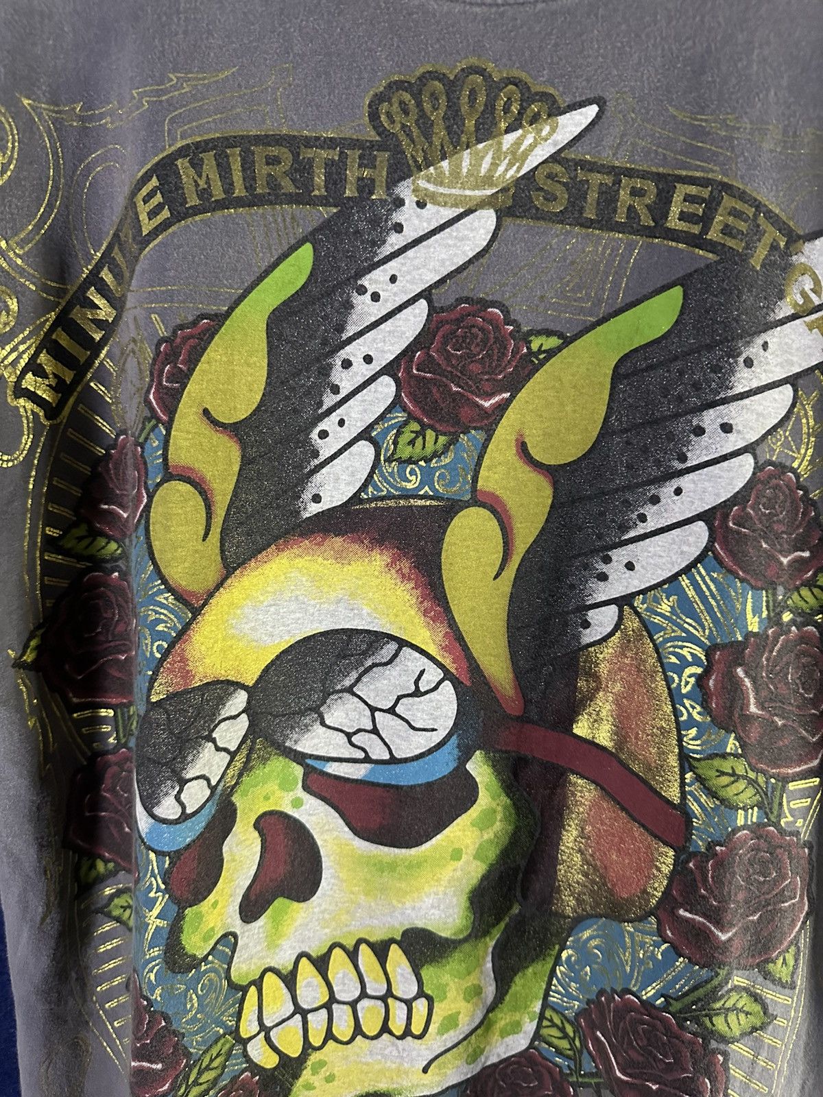 Japanese Brand Y2K Japanese Big Skull AOP Washed Tshirt Size US M / EU 48-50 / 2 - 4 Thumbnail