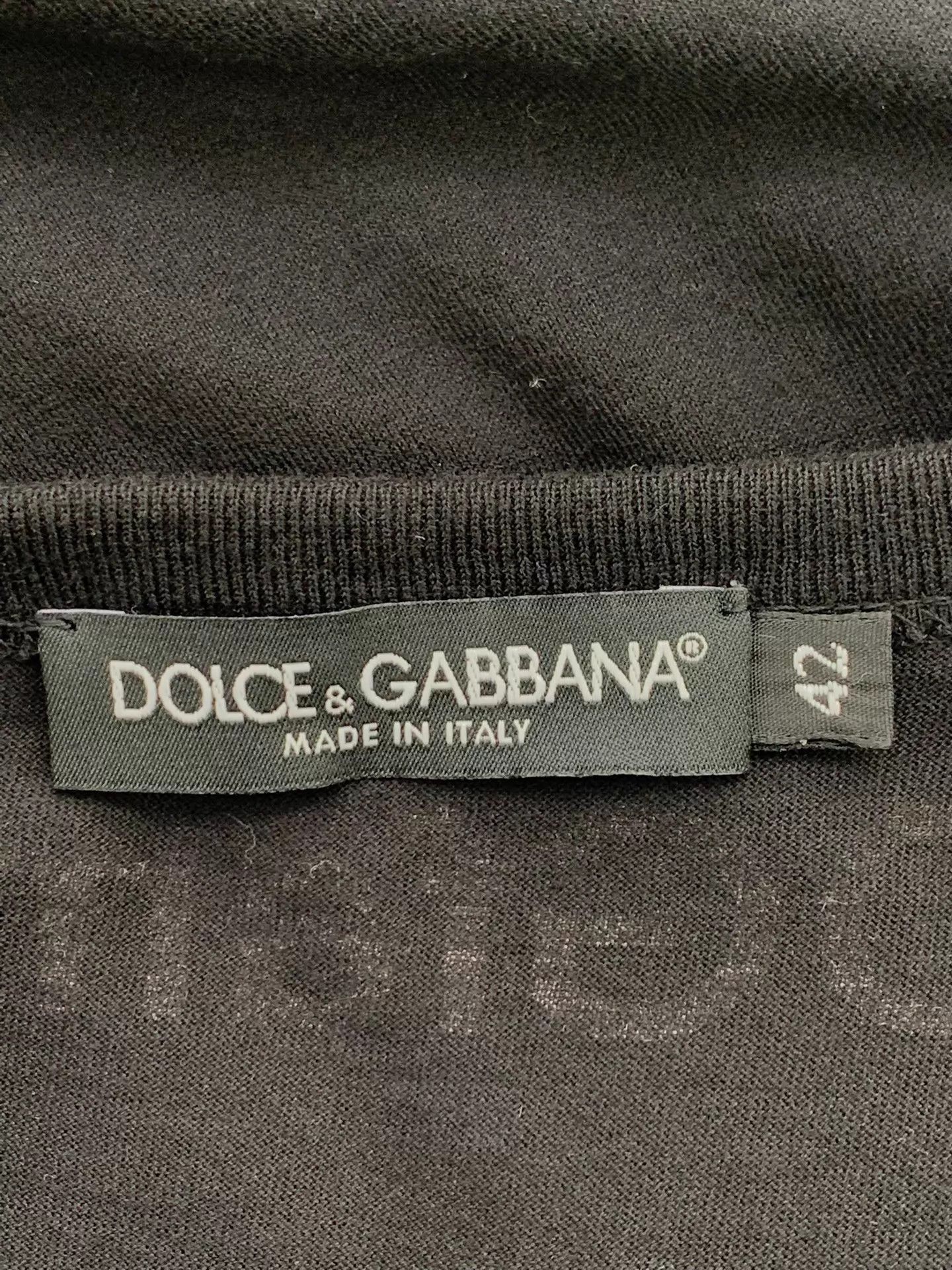 Dolce & Gabbana Dolce&Gabbana Black Letter Short Sleeve Tee 42 New Size US XS / EU 42 / 0 - 4 Thumbnail