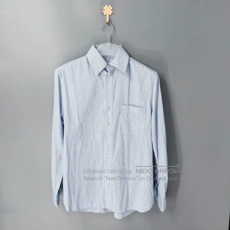 Saint Laurent Paris Saint Laurent Paris Navy and white striped embroidered log Size XXS / US 00 / IT 34 - 1 Thumbnail