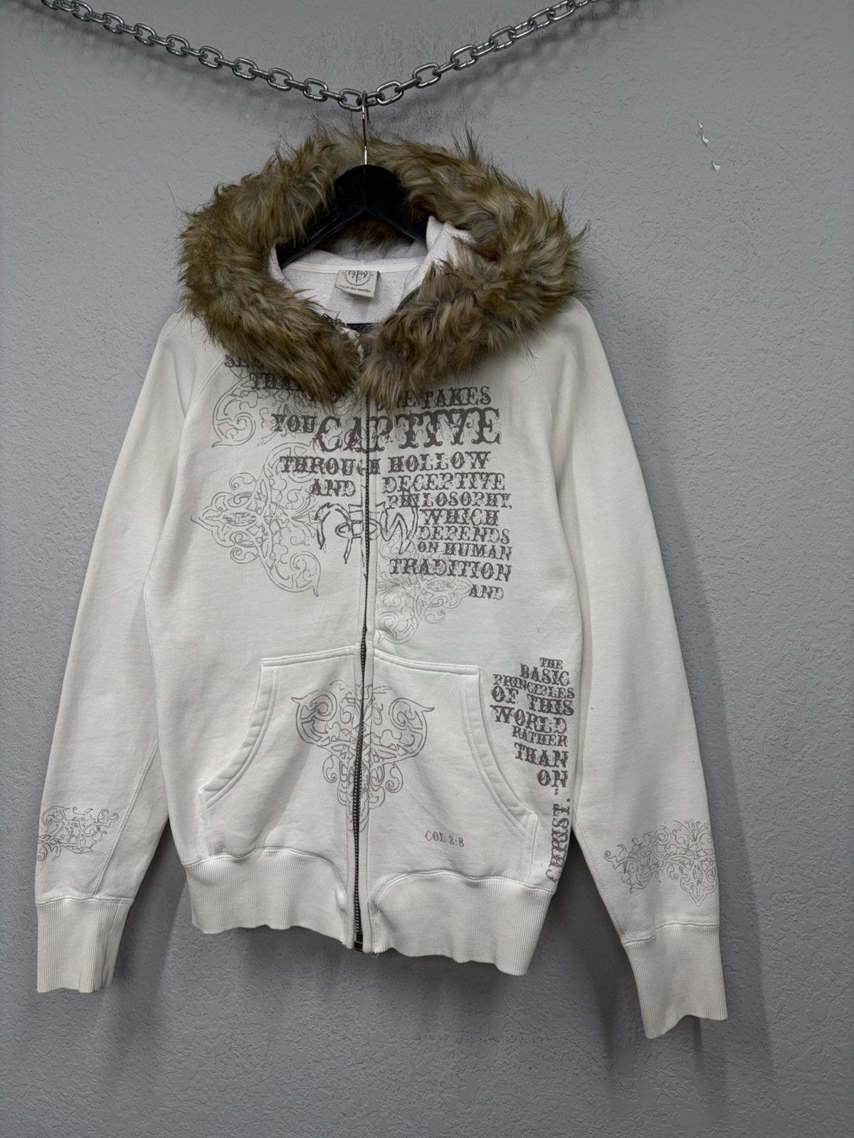 Le Grande Bleu (L.G.B.) Vintage Chrome Hearts Vibe Zip Hoodie Fur Hood Y2K Japanese Size US M / EU 48-50 / 2 - 14 Thumbnail