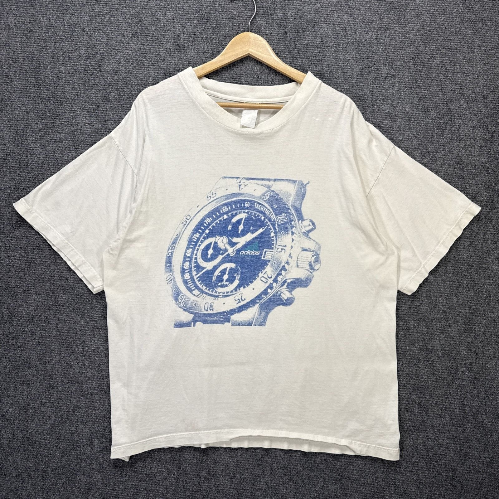 Adidas Vintage Adidas Shirt Mens XL White 90s Sports Watch Equipmen Size US XL / EU 56 / 4 - 1 Thumbnail
