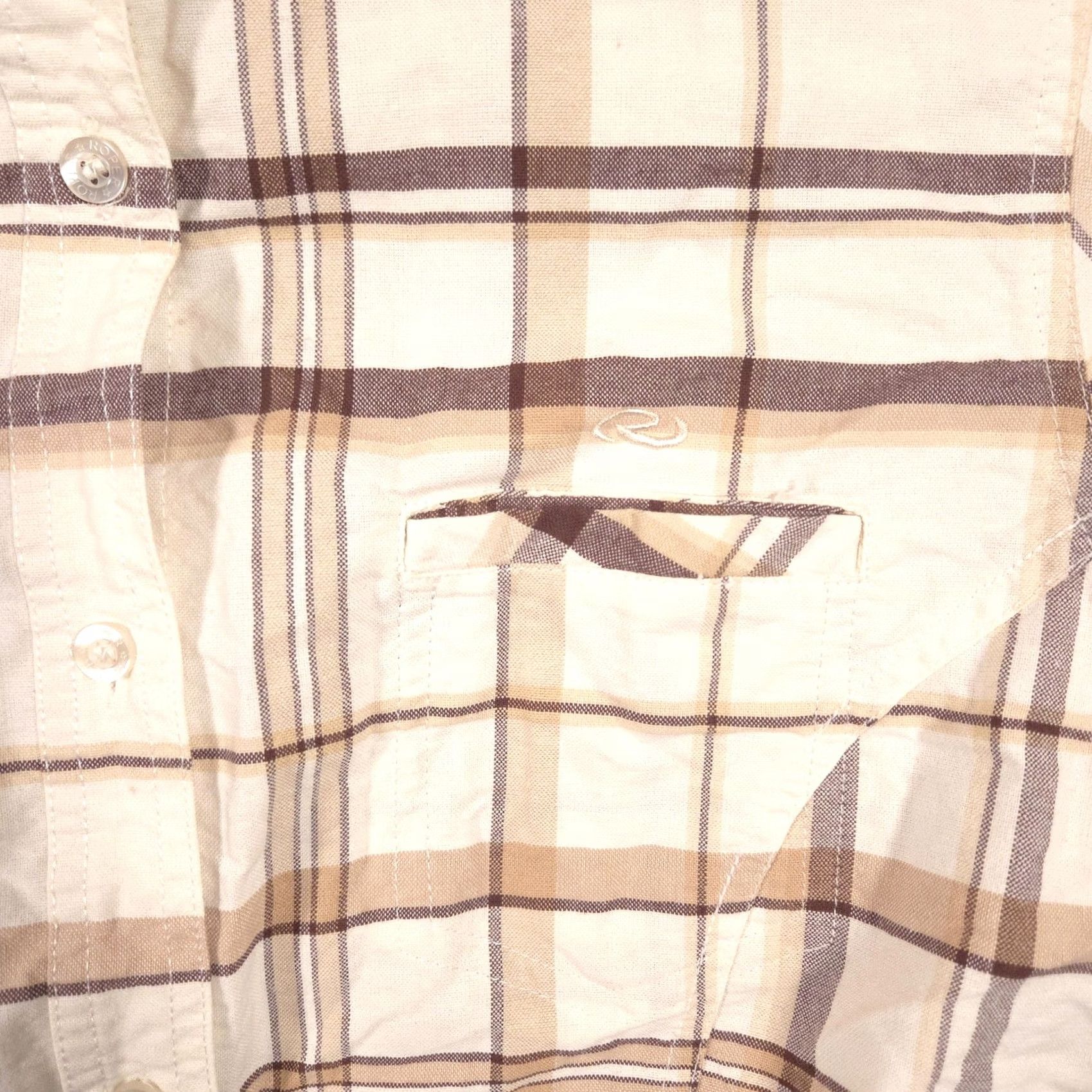 Roper Roper Shirt Womens XL Beige Plaid Western Button Front Long Sleeve Top Cotton Size XL / US 12-14 / IT 48-50 - 4 Thumbnail