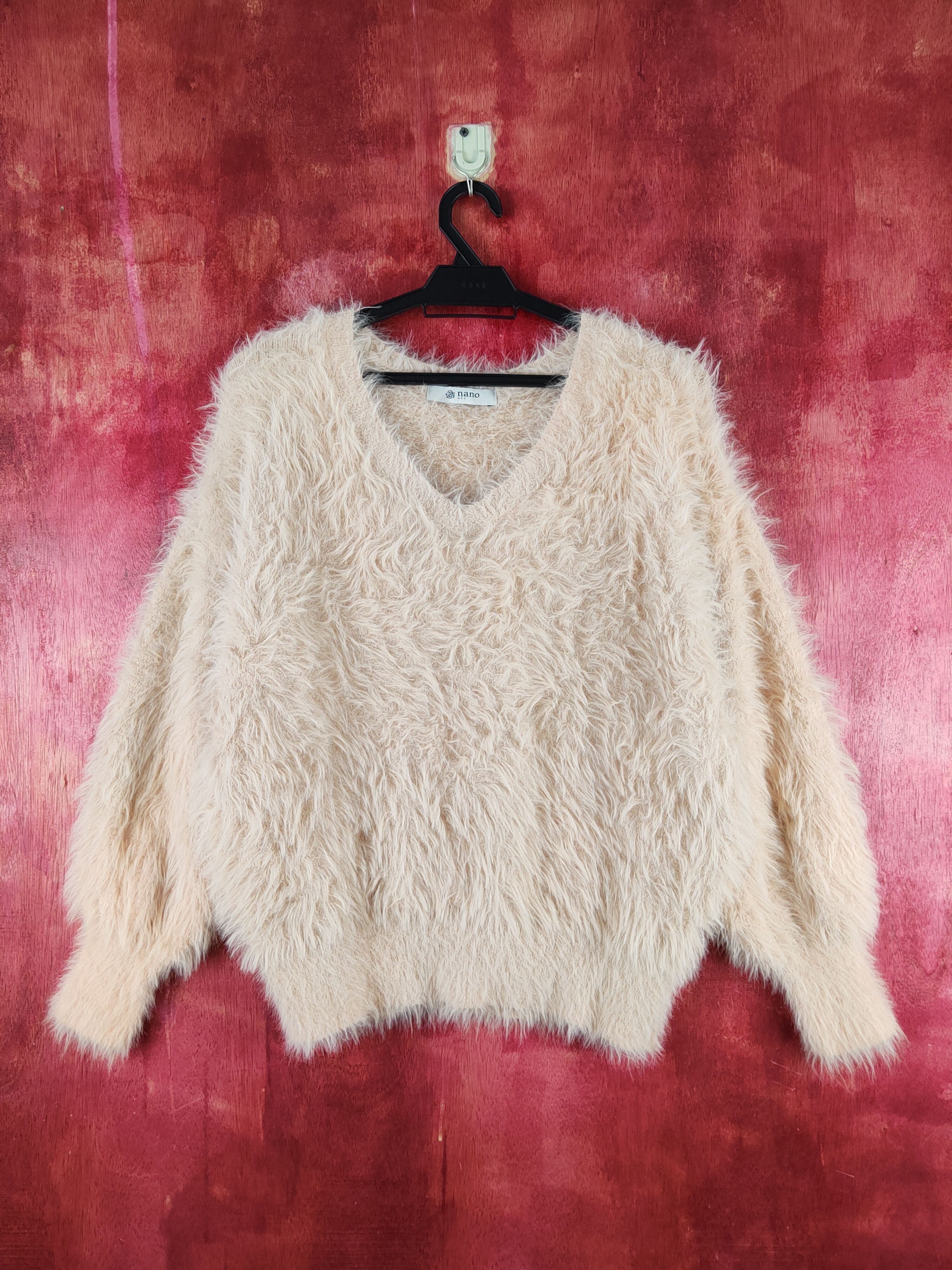 Japanese Brand Nano&co Peach Shag Shaggy Fur Mohair Knitwear #S2231 Size M / US 6-8 / IT 42-44 - 1 Thumbnail