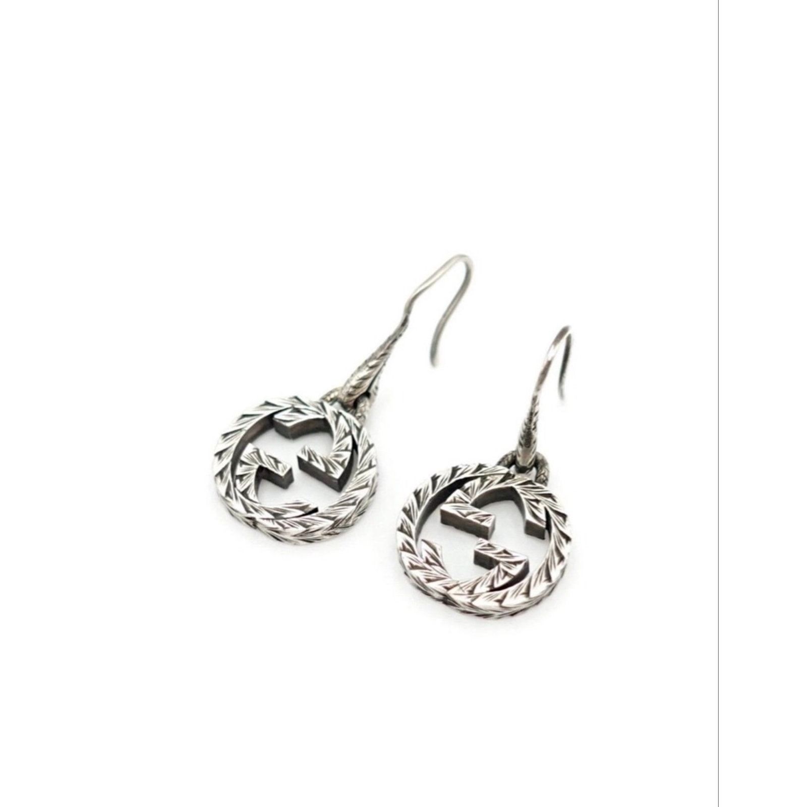 Gucci Women's Gucci Interlocking G Silver Drop Earrings One Size Size ONE SIZE - 1 Thumbnail