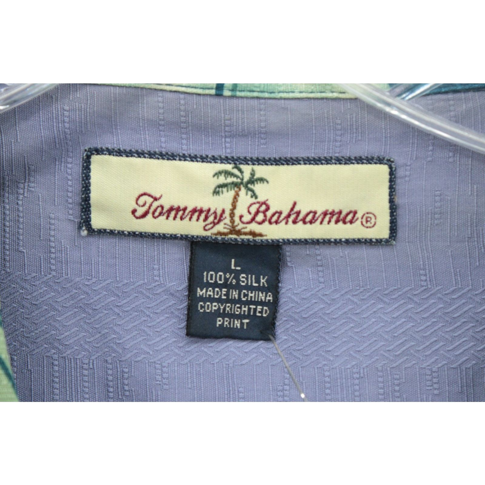 Tommy Bahama Tommy Bahama Camp Shirt Mens Large Blue Floral Silk Hawaiian Silk Vacation Luau Camp Collar Button-Up Beach Designer Dad Hawaiian Shirt Size US L / EU 52-54 / 3 - 5 Thumbnail